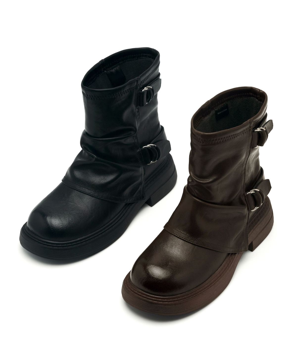 아삐에 마르슈(APIED MARCHE) Ligne 링클 소가죽 바이커 부츠 5cm -PM3012 (2color)