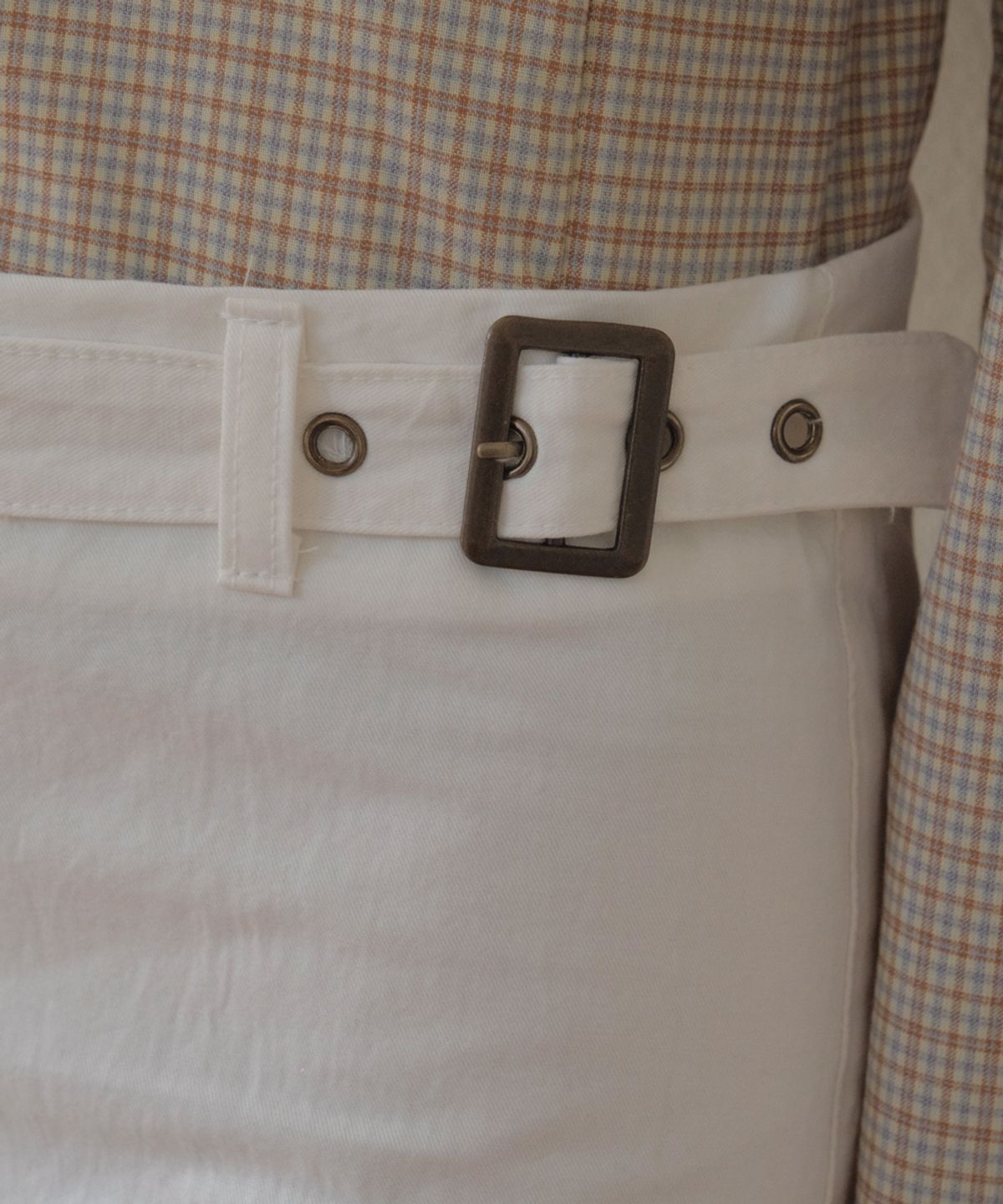 아우어노스텔지아(OURNOSTALGIA) Bizo Buckle Cotton Pants_Ivory(O26PT01)