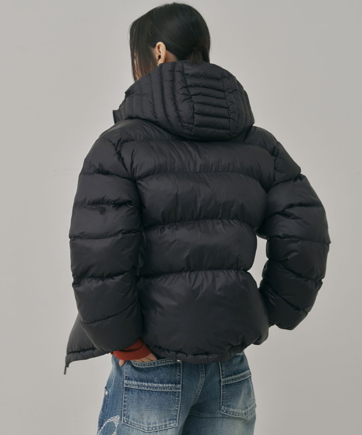 닉앤니콜(NICK&NICOLE) LIGHT PUFFER HOODIE PADDING_BLACK