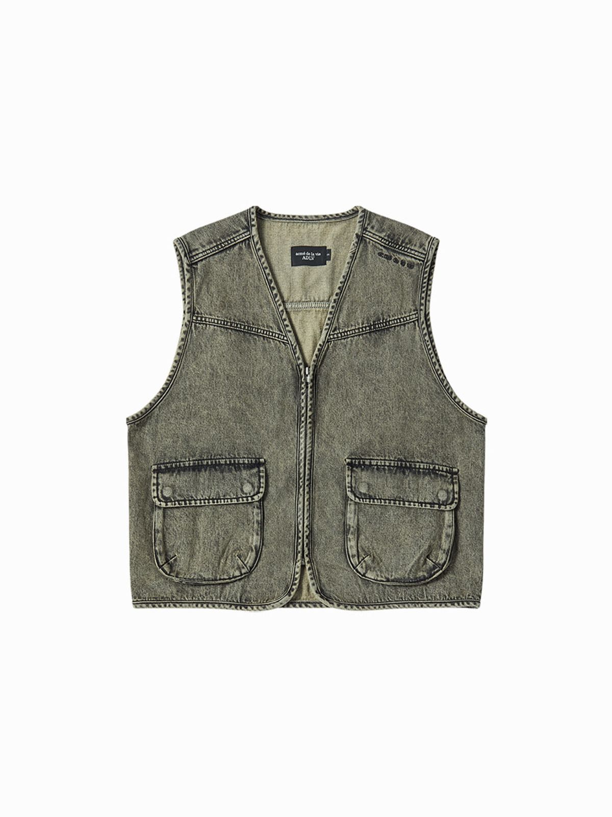 아크메드라비(ACME DE LA VIE) UTILITY DYING DENIM VEST (2 COLOR)