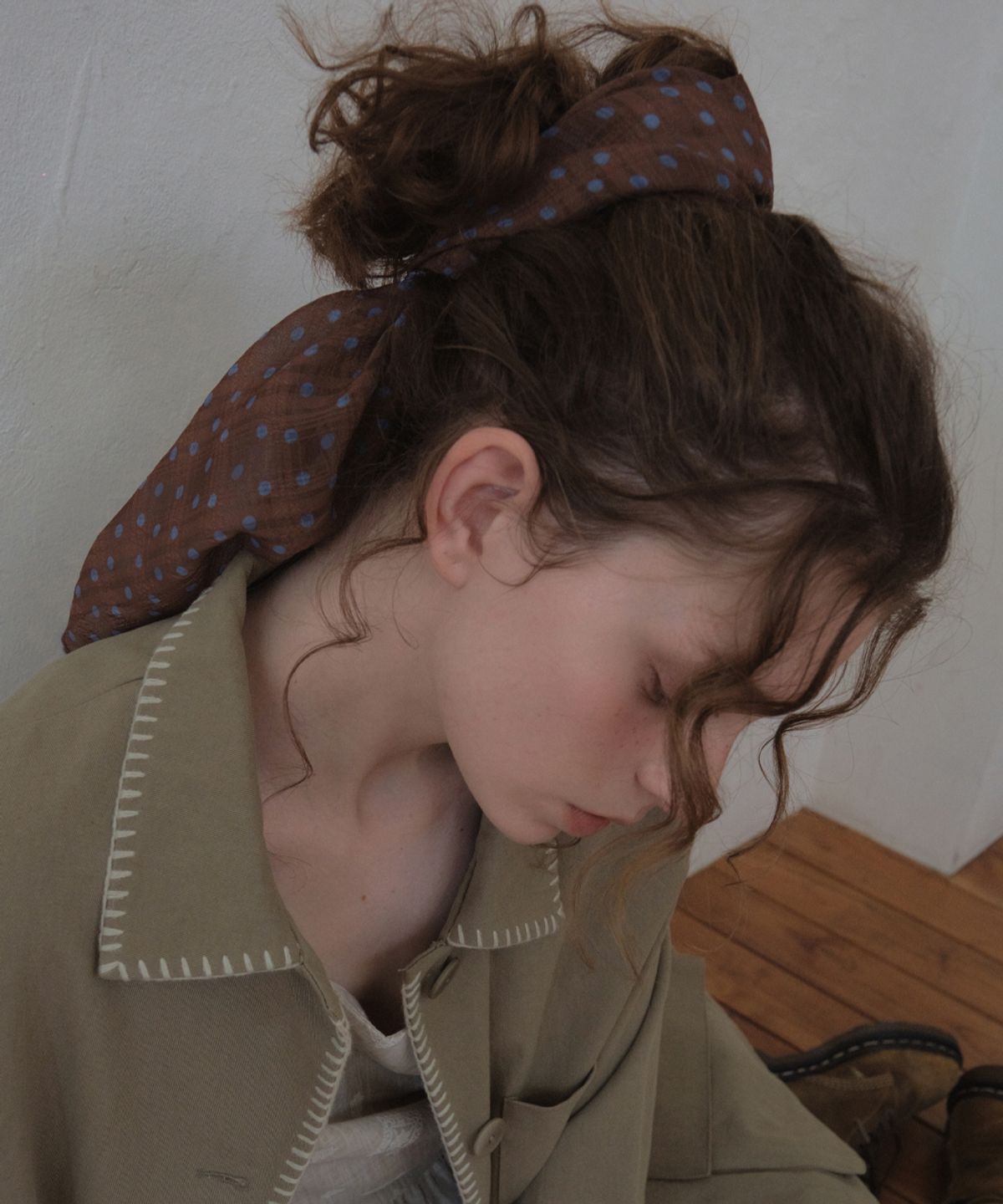 아우어노스텔지아(OURNOSTALGIA) Pin Dot Chiffon Scarf_2color(O26ACC04)