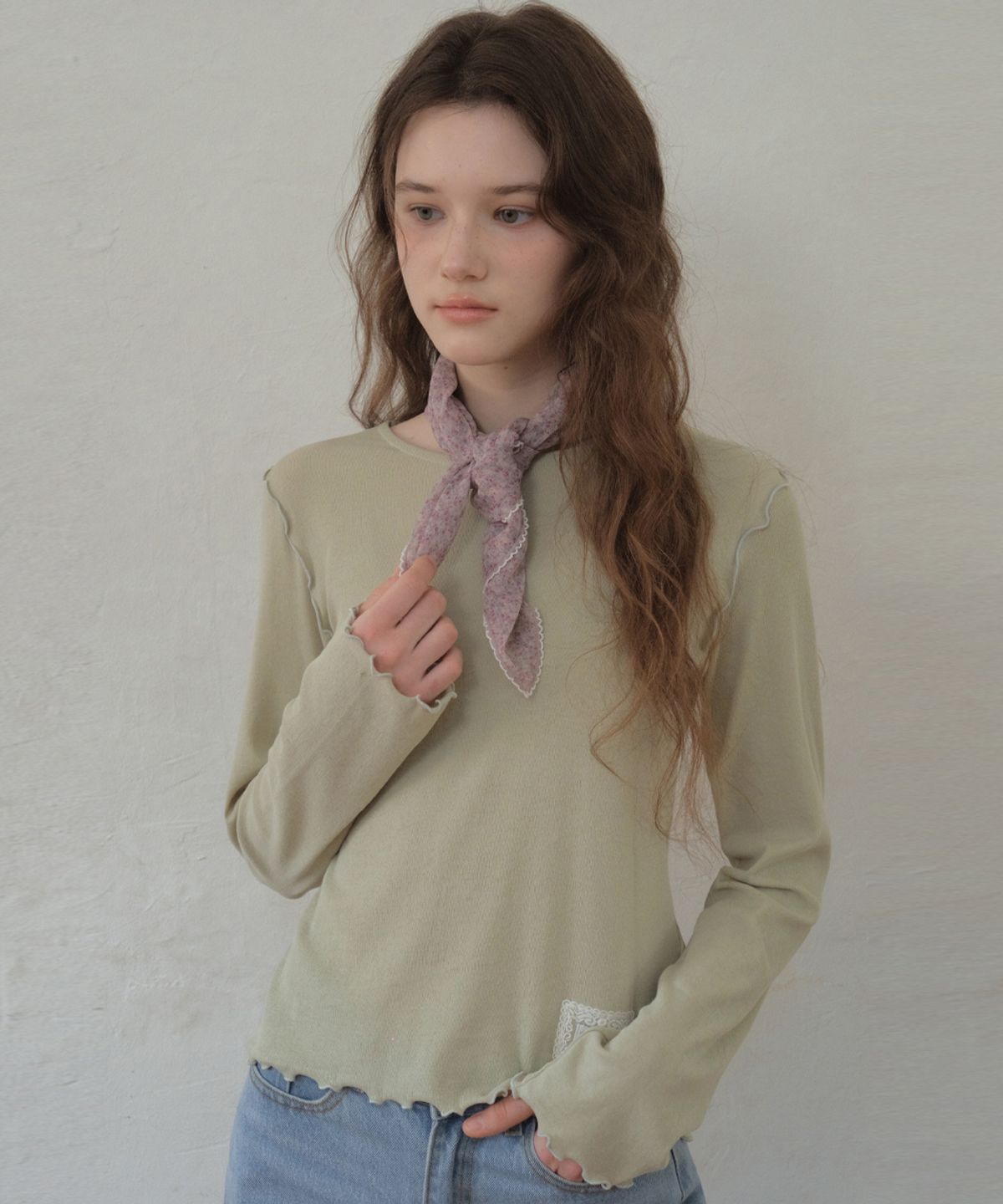 아우어노스텔지아(OURNOSTALGIA) Floral Chiffon Scarf_2color(O26ACC04)