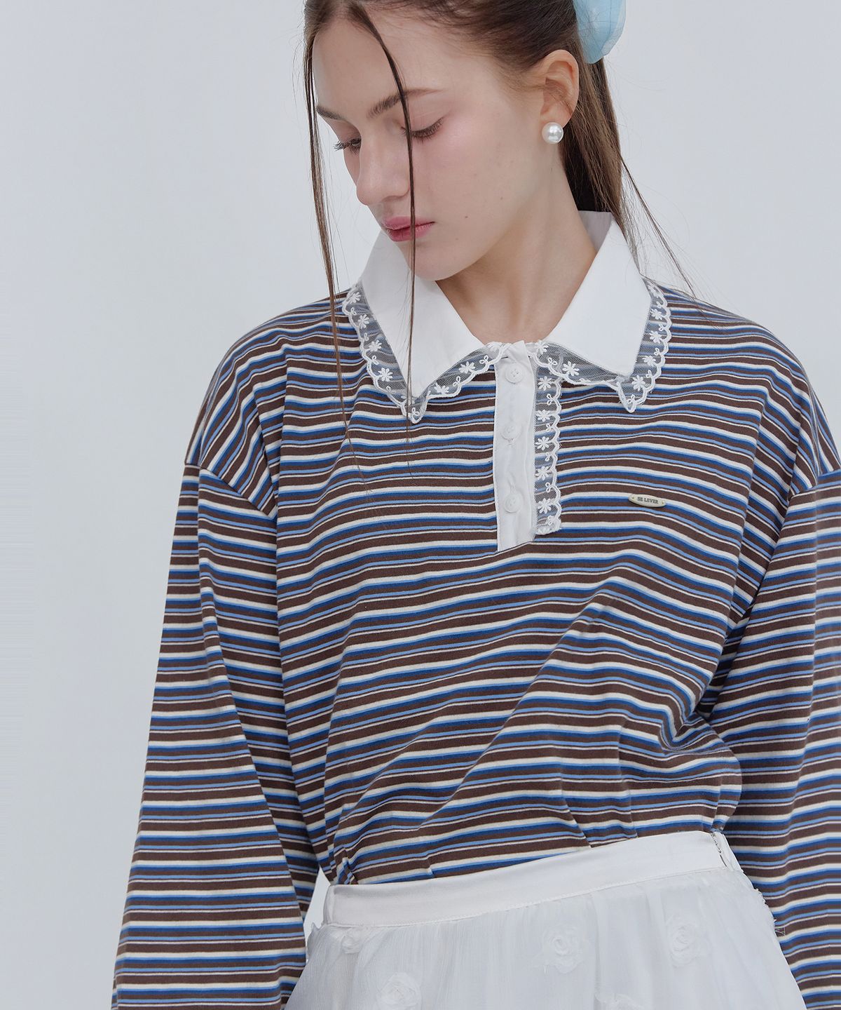 스르비(SELEVER) Elise Stripe Top_3 color