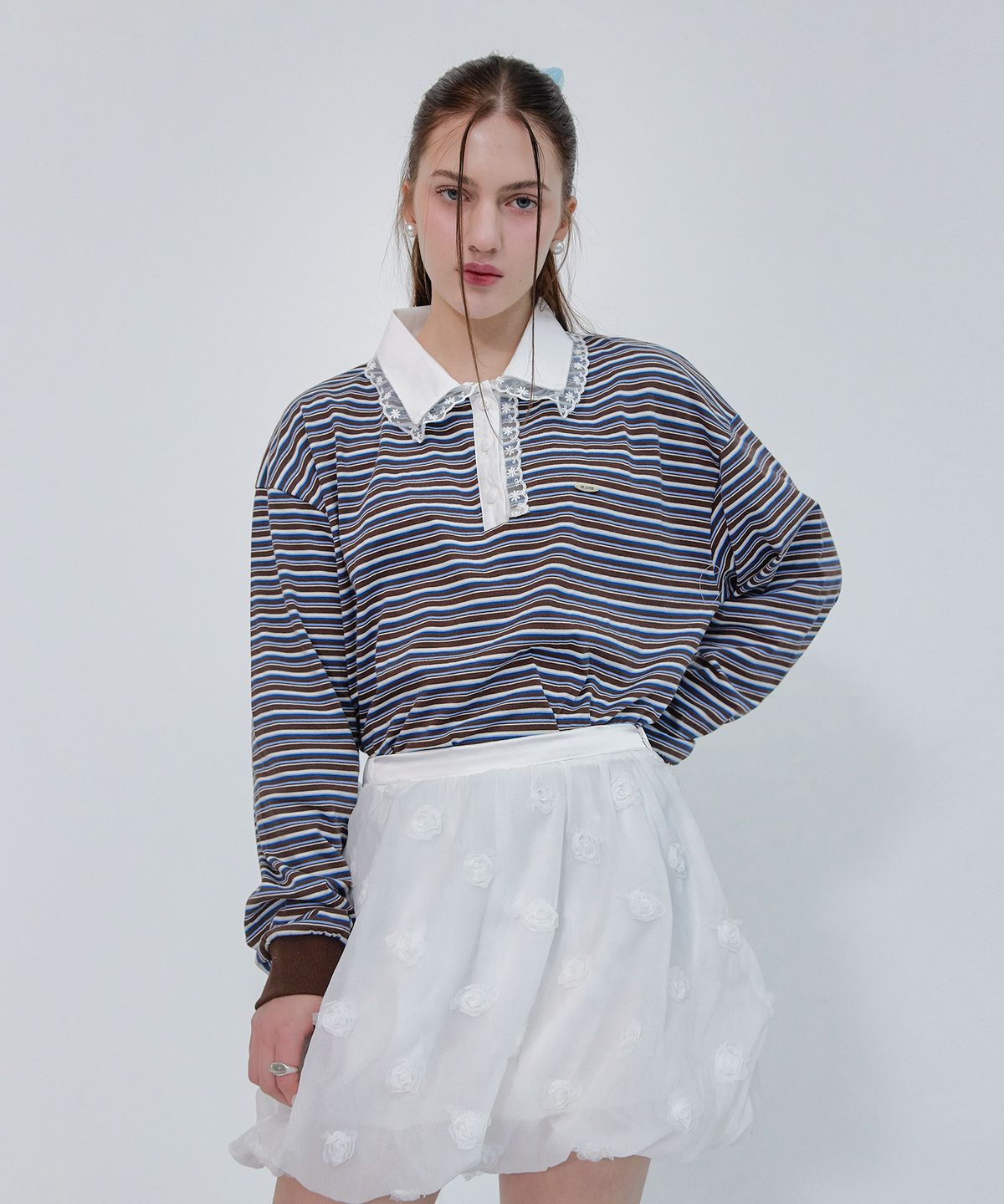 스르비(SELEVER) Elise Stripe Top_3 color