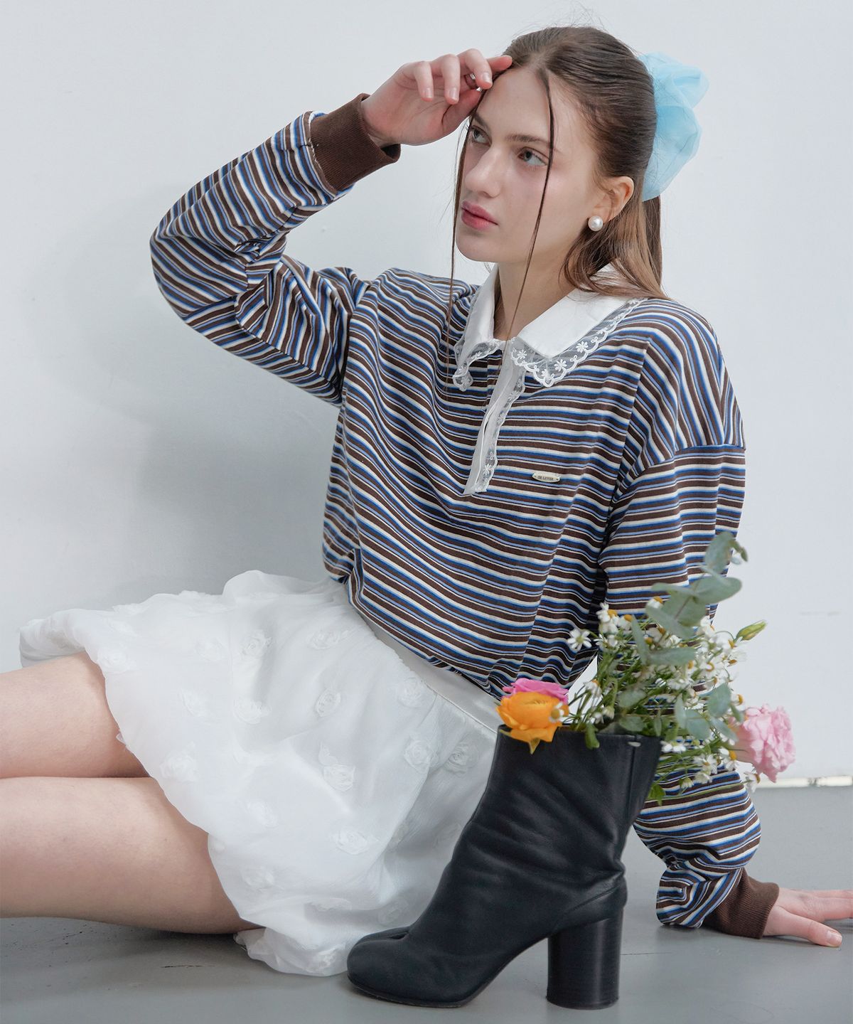 스르비(SELEVER) Elise Stripe Top_3 color