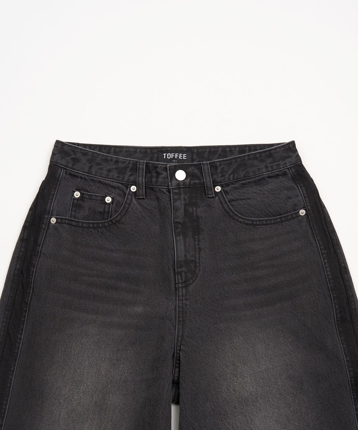 토피(TOFFEE) 사이드라인 데님 팬츠 (BLACK)