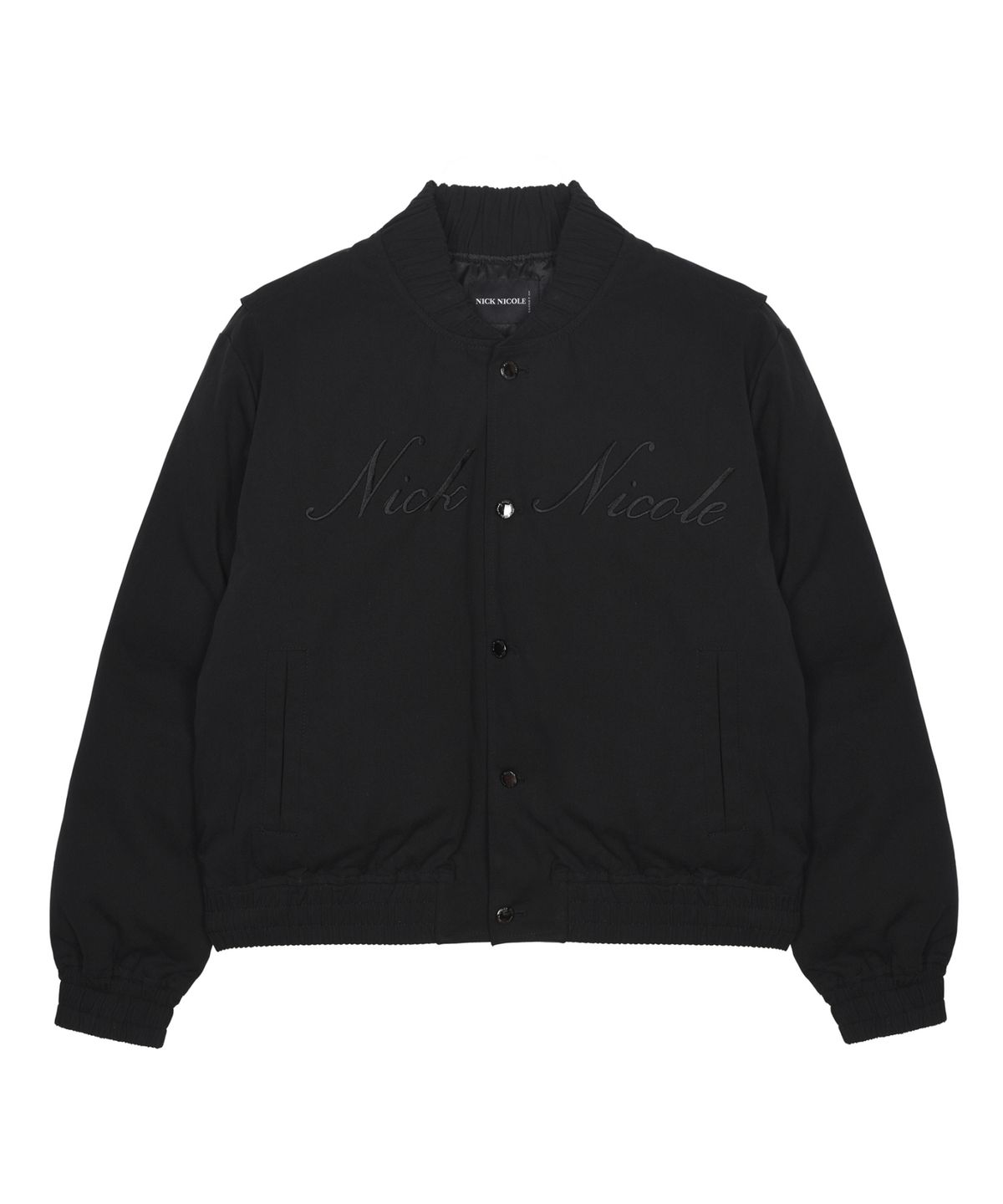 닉앤니콜(NICK&NICOLE) SHIRRING PADDING JUMPER_BLACK