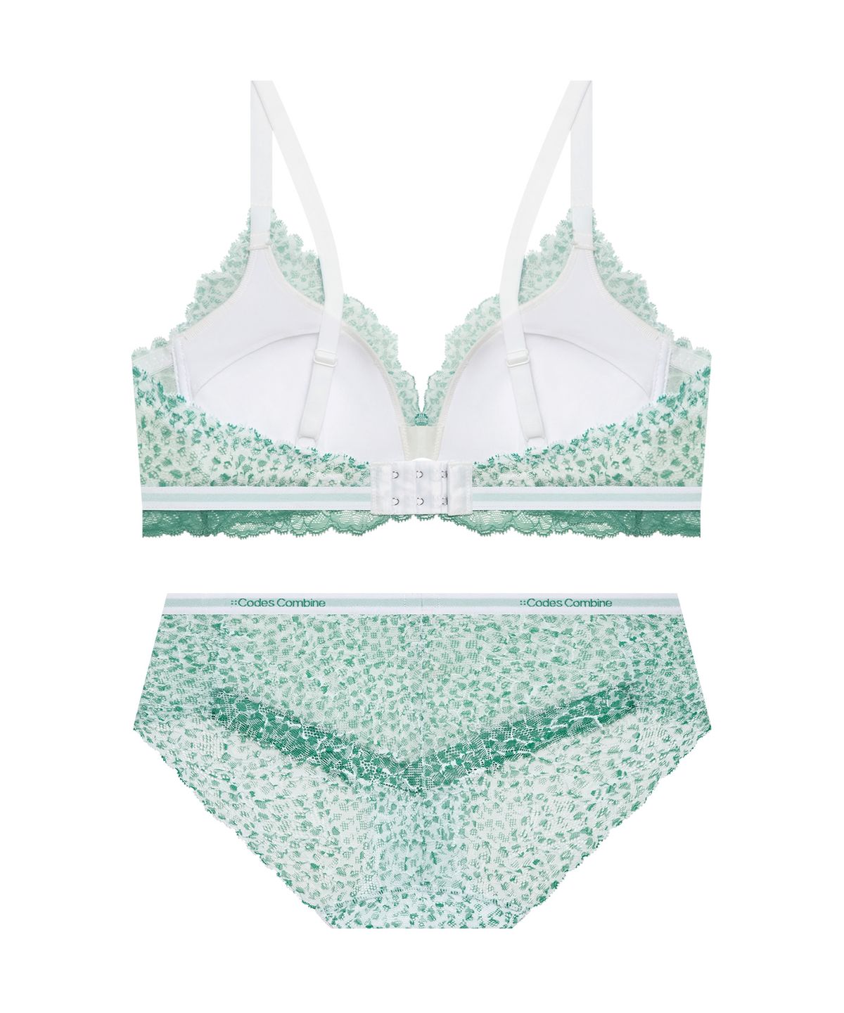 코데즈컴바인 이너웨어(CODES COMBINE INNERWEAR) 센슈얼 실키 레이스 노와이어 브라팬티 세트