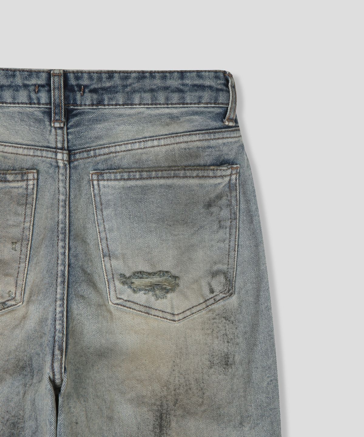 스르비(SELEVER) Grain Washed Denim Pants