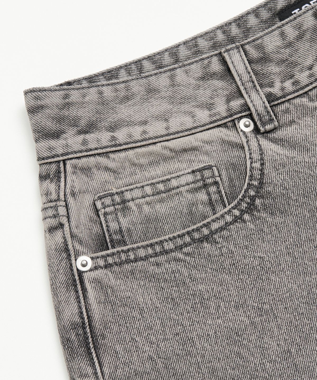 토피(TOFFEE) 롱 페이드 데님 팬츠 (GREY)
