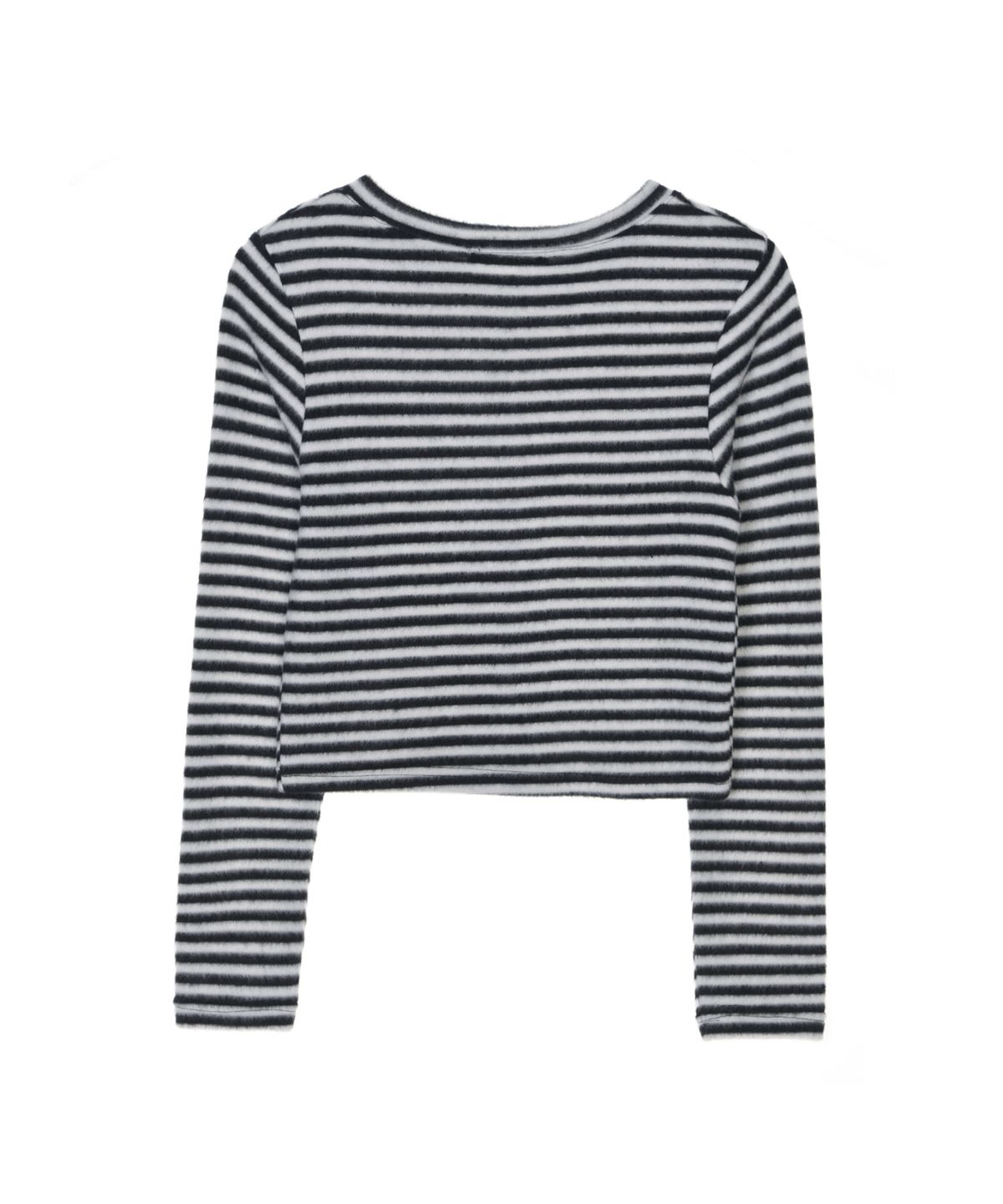 닉앤니콜(NICK&NICOLE) STRIPE CROP BUTTON CARDIGAN_IVORY