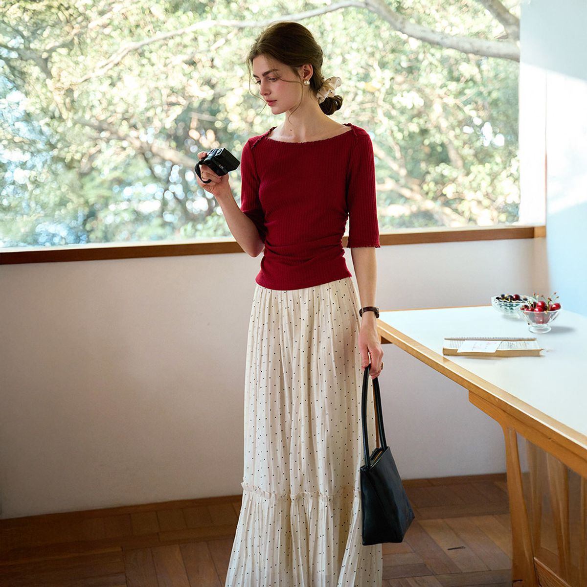 심플레트로(SIMPLE RETRO) SR_Sleeve pit strip slim top