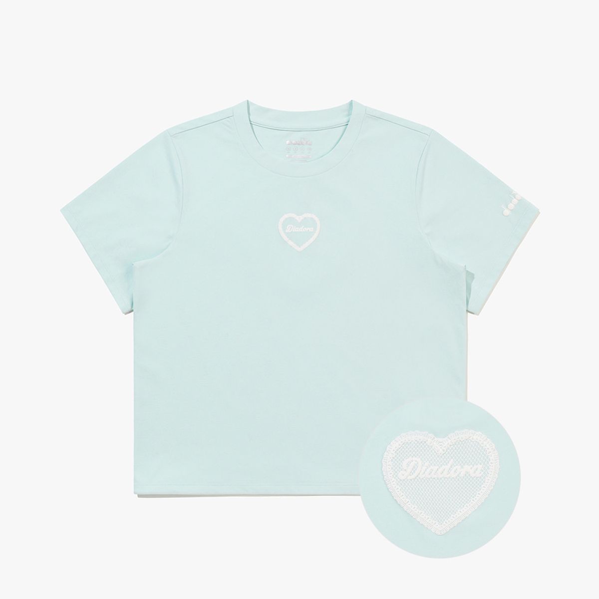 디아도라(diadora) 하트 그래픽 반팔 티셔츠 우먼 MINT
