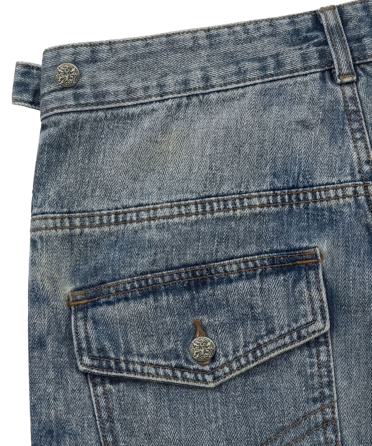 아이돈워너셀(IDWS) Bomin Curved Denim Pants Indigo