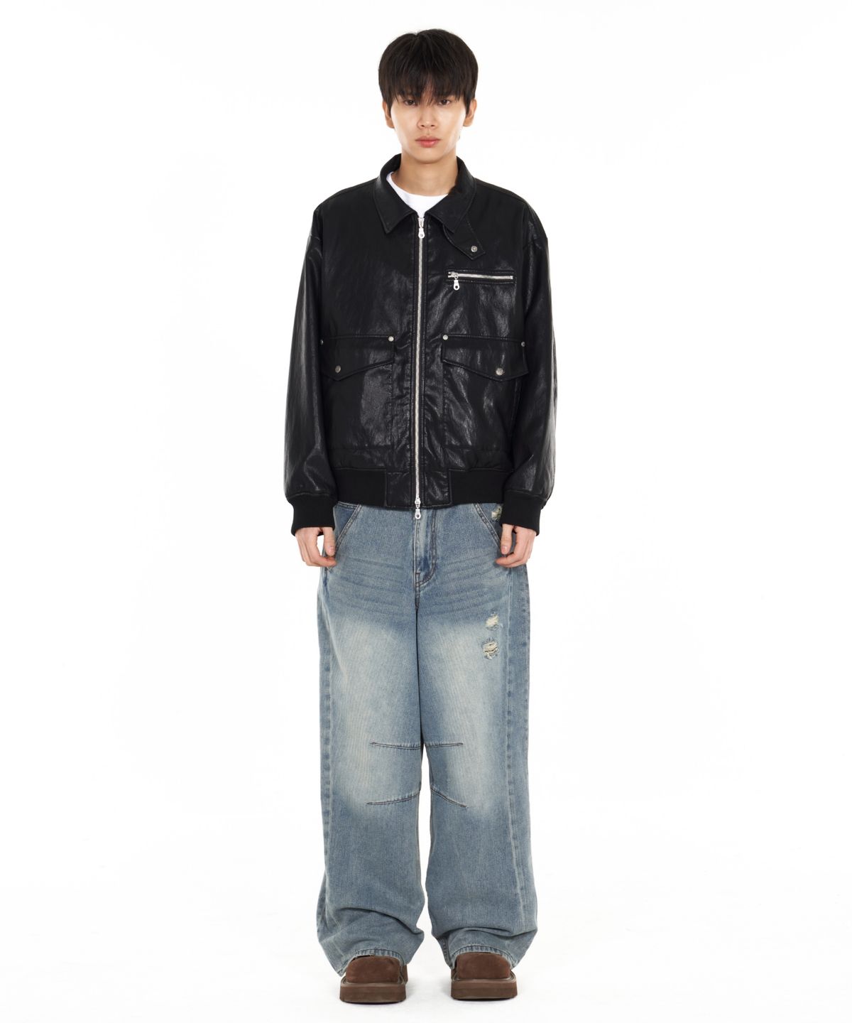 아이돈워너셀(IDWS) Bomin Curved Denim Pants Indigo