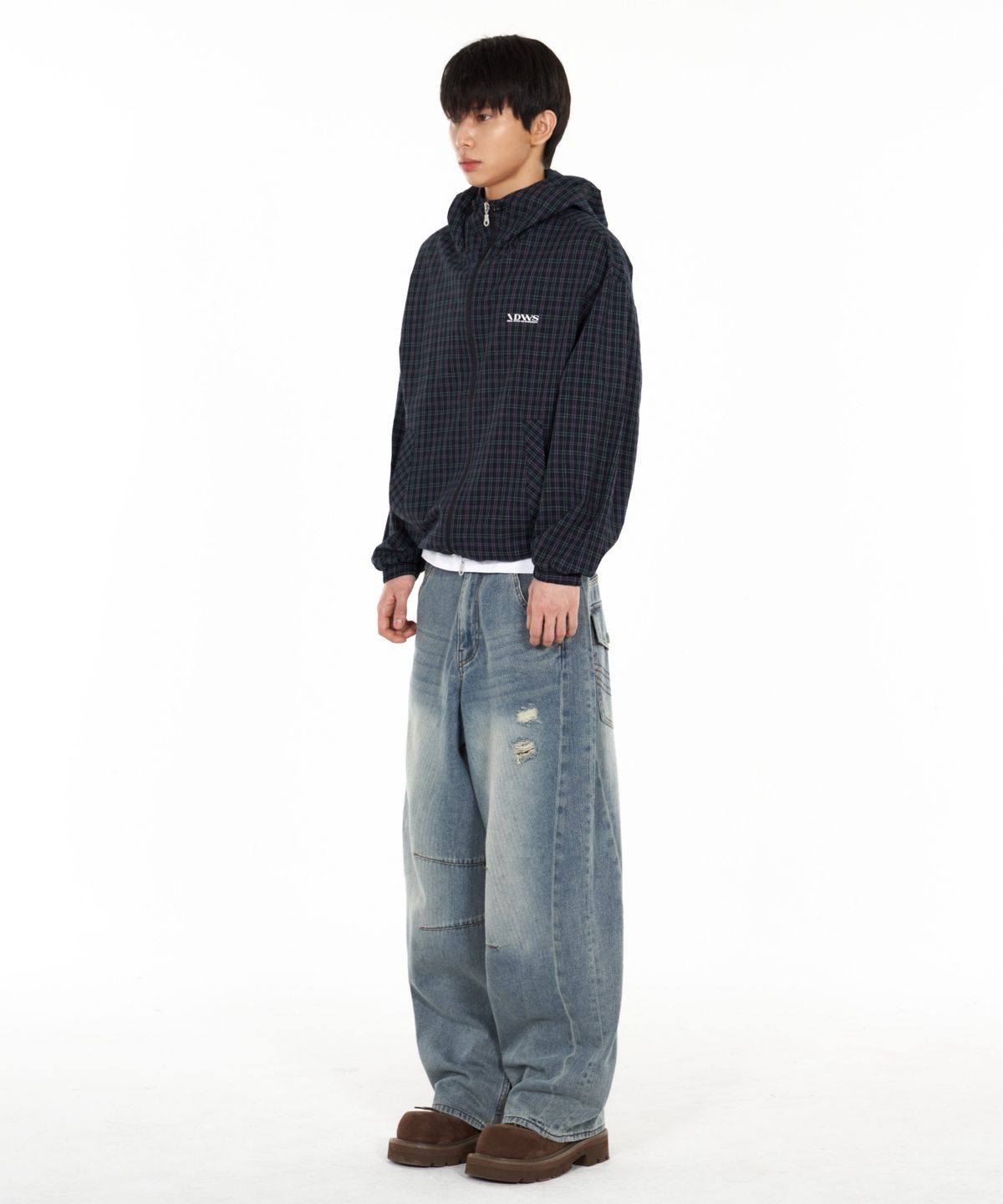 아이돈워너셀(IDWS) Bomin Curved Denim Pants Indigo