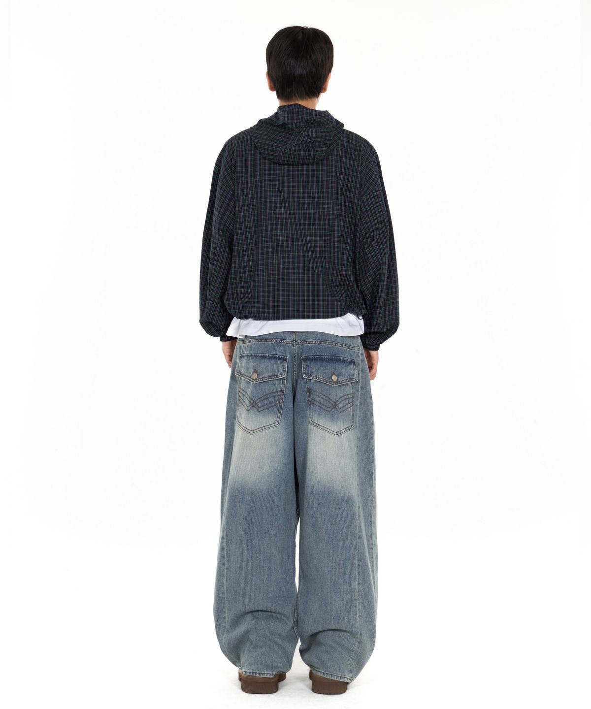 아이돈워너셀(IDWS) Bomin Curved Denim Pants Indigo