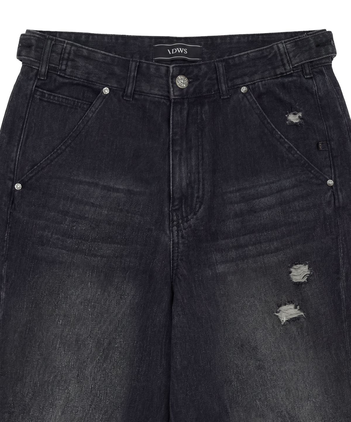 아이돈워너셀(IDWS) Bomin Curved Denim Pants Black