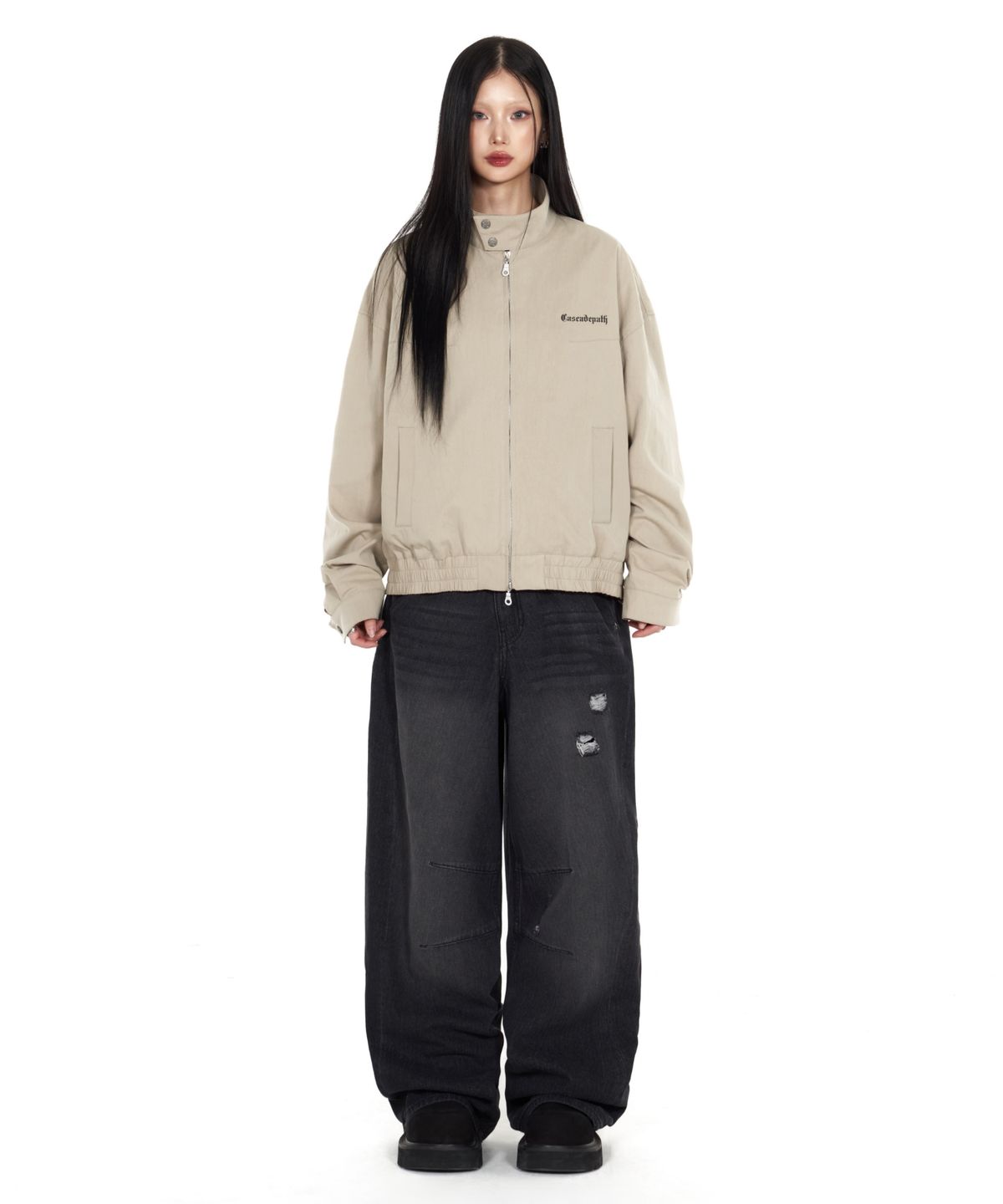 아이돈워너셀(IDWS) Bomin Curved Denim Pants Black