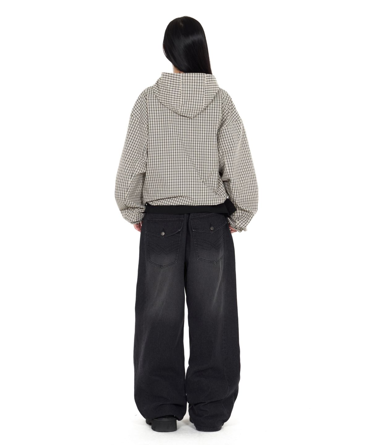 아이돈워너셀(IDWS) Bomin Curved Denim Pants Black