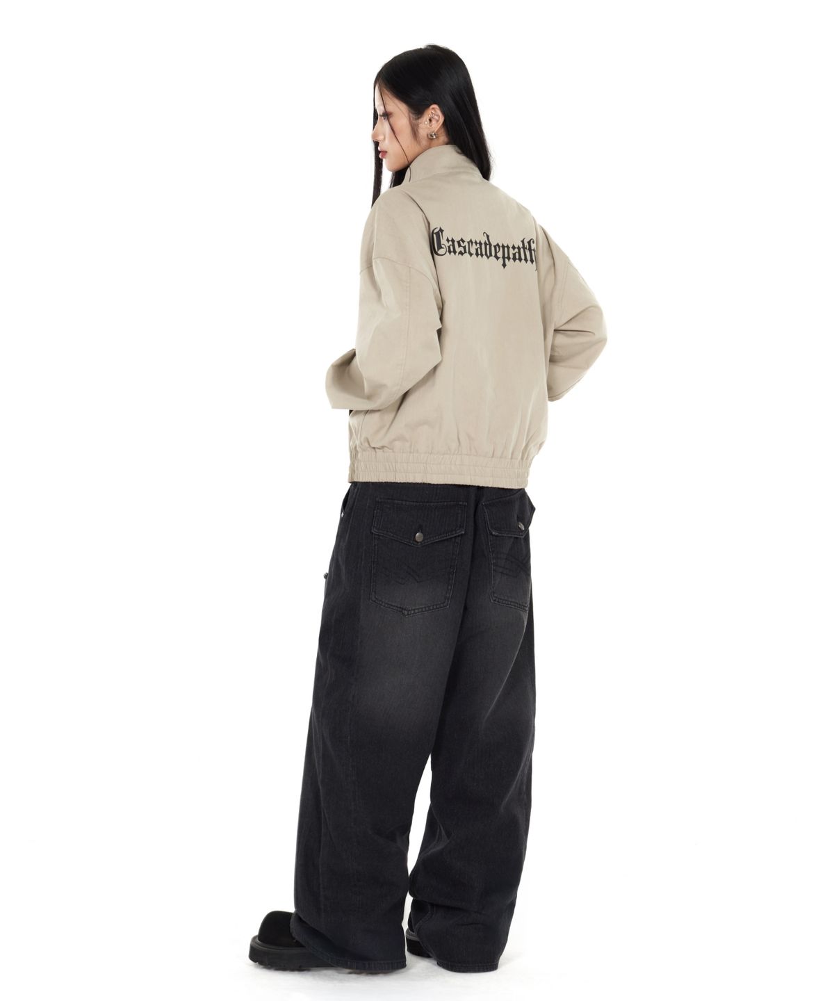 아이돈워너셀(IDWS) Bomin Curved Denim Pants Black