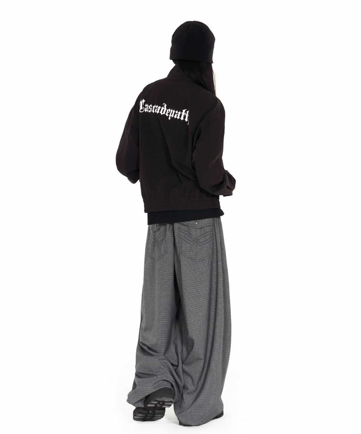 아이돈워너셀(IDWS) Fine Check Balloon Trouser Black