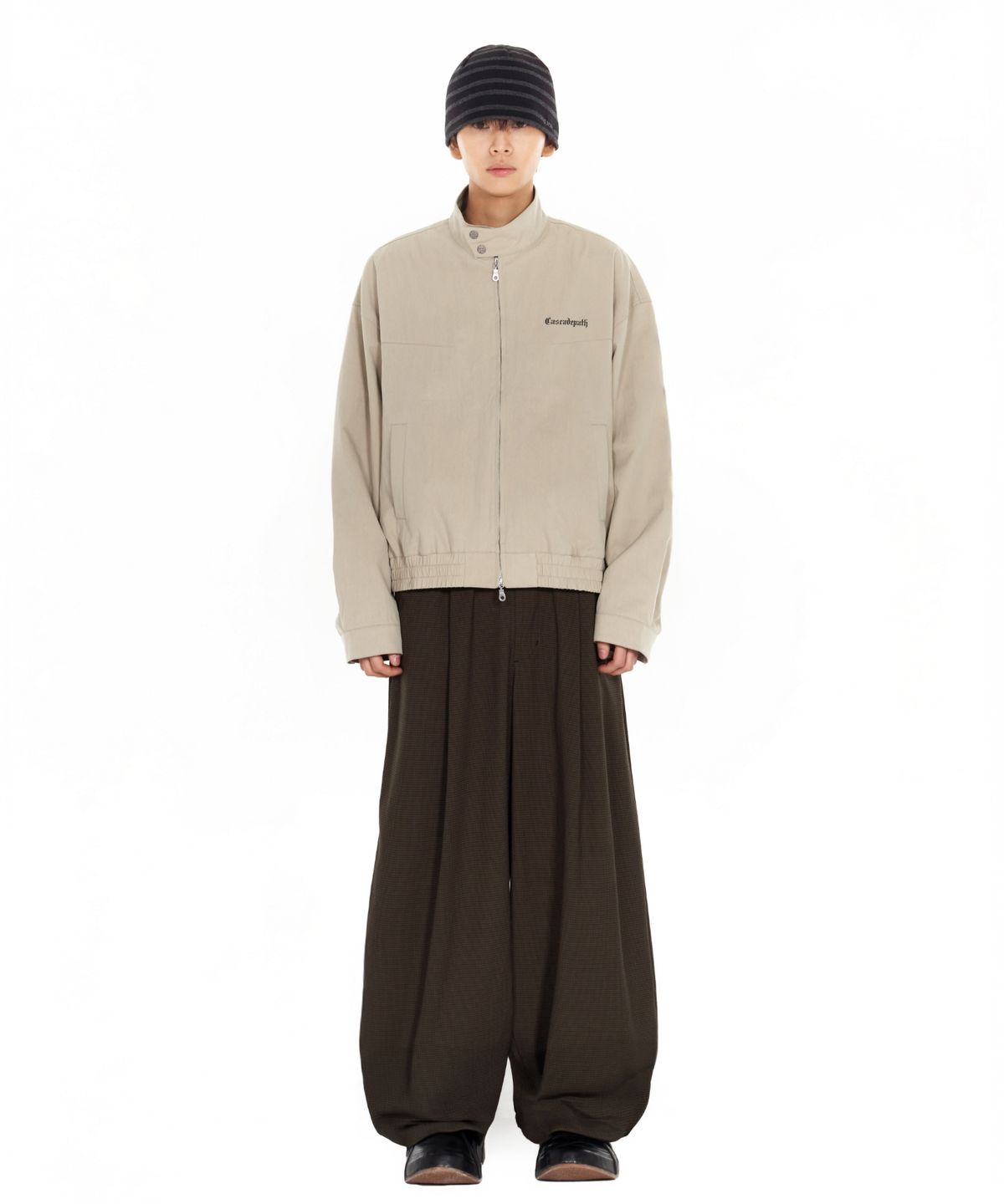 아이돈워너셀(IDWS) Fine Check Balloon Trouser Brown