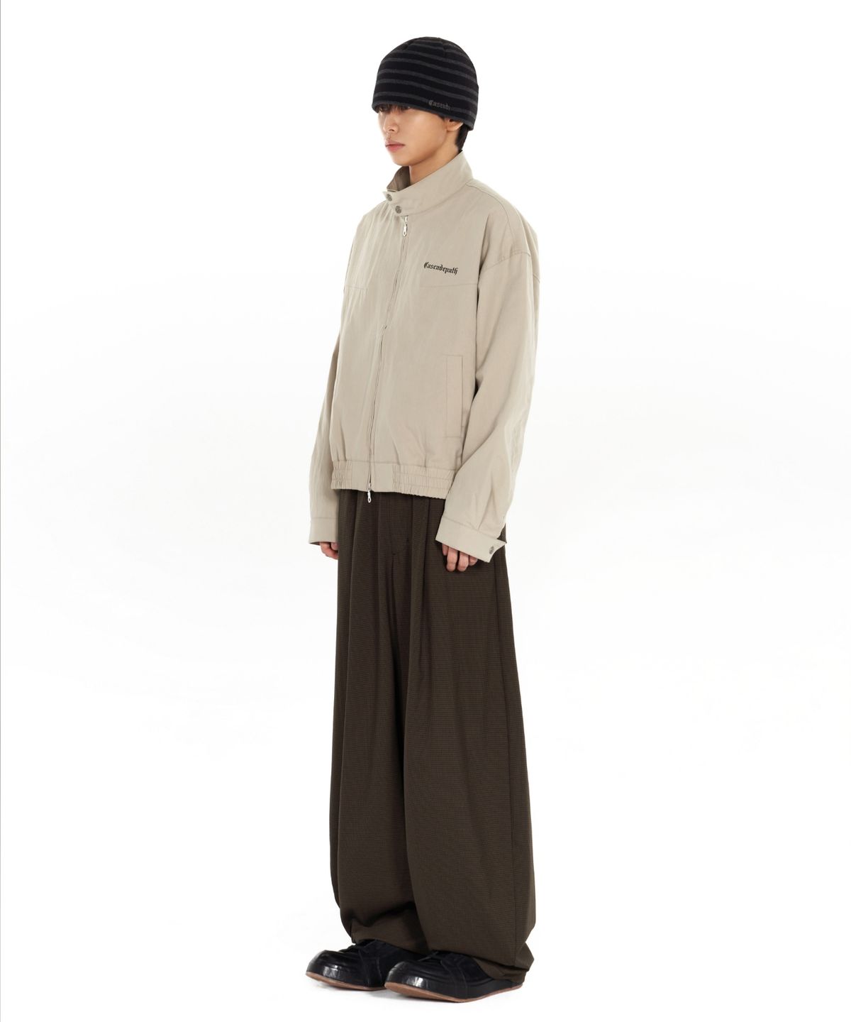 아이돈워너셀(IDWS) Fine Check Balloon Trouser Brown