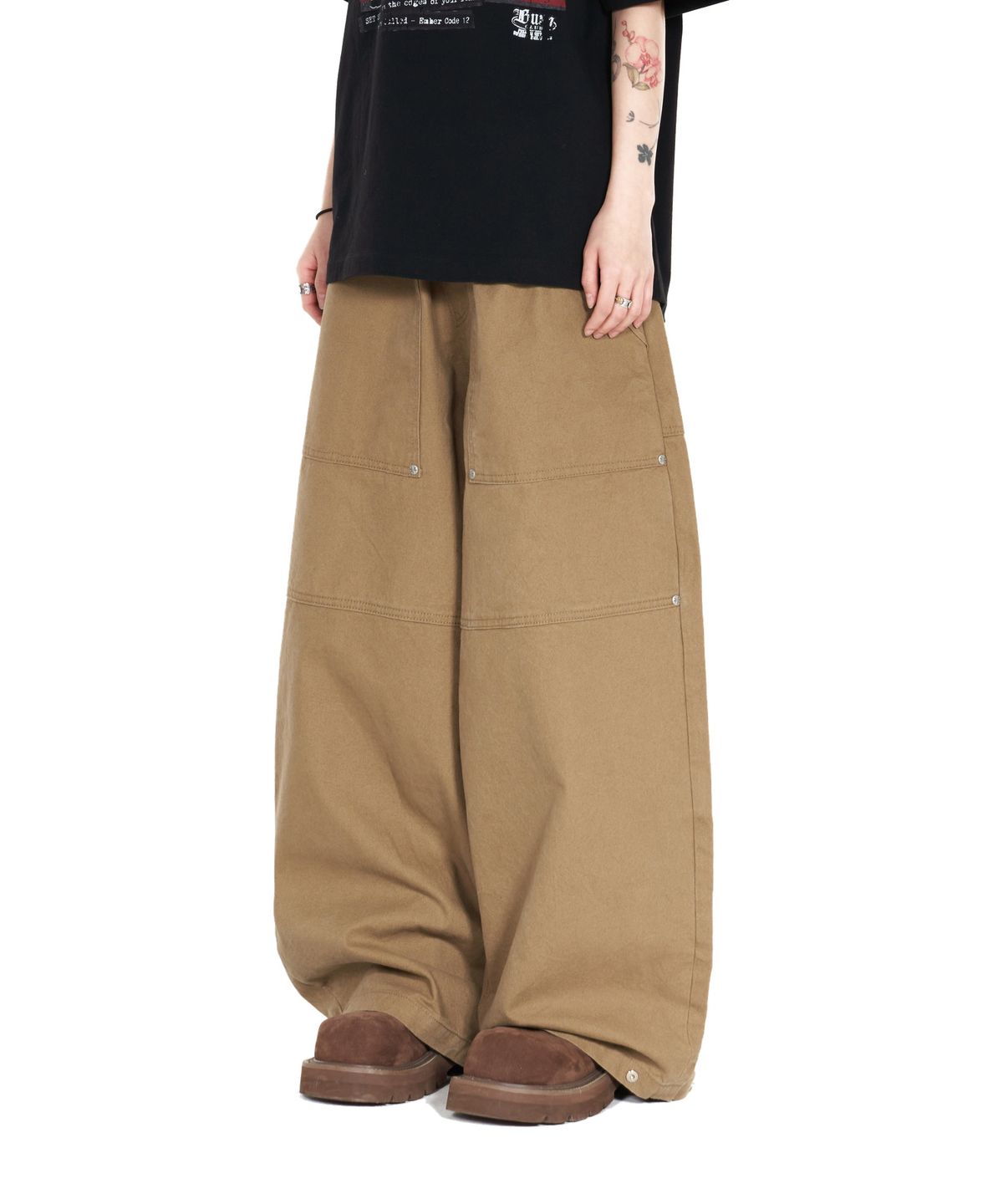 아이돈워너셀(IDWS) Route Print Balloon Pants Beige