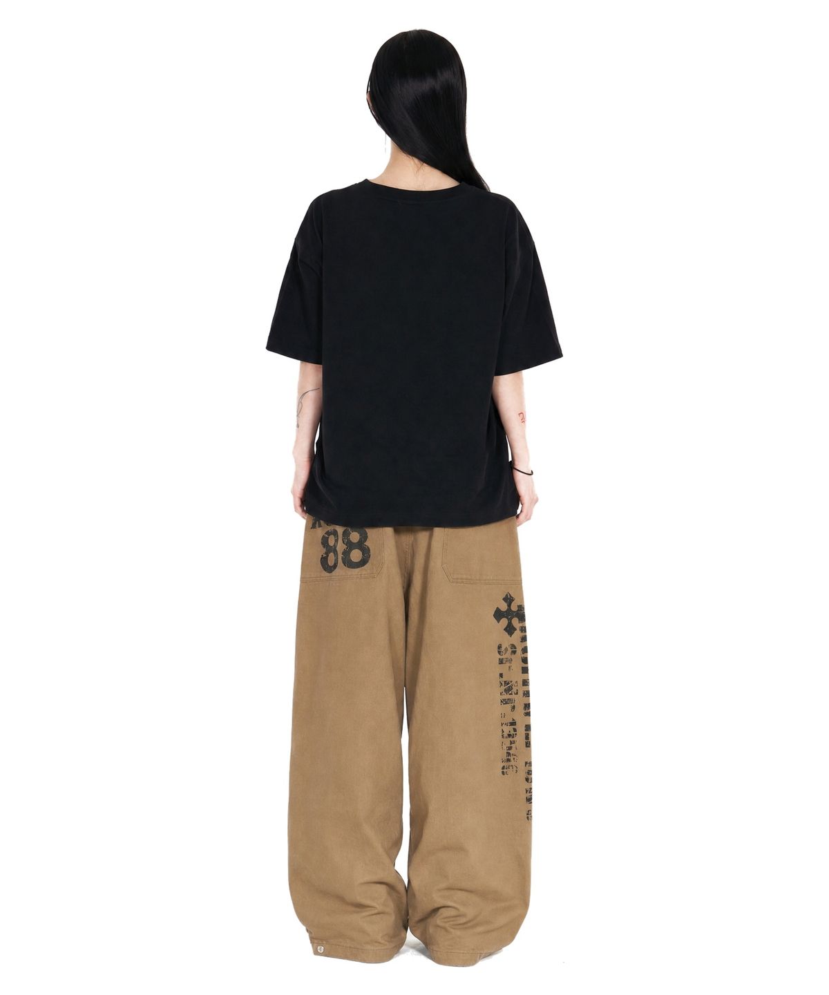 아이돈워너셀(IDWS) Route Print Balloon Pants Beige