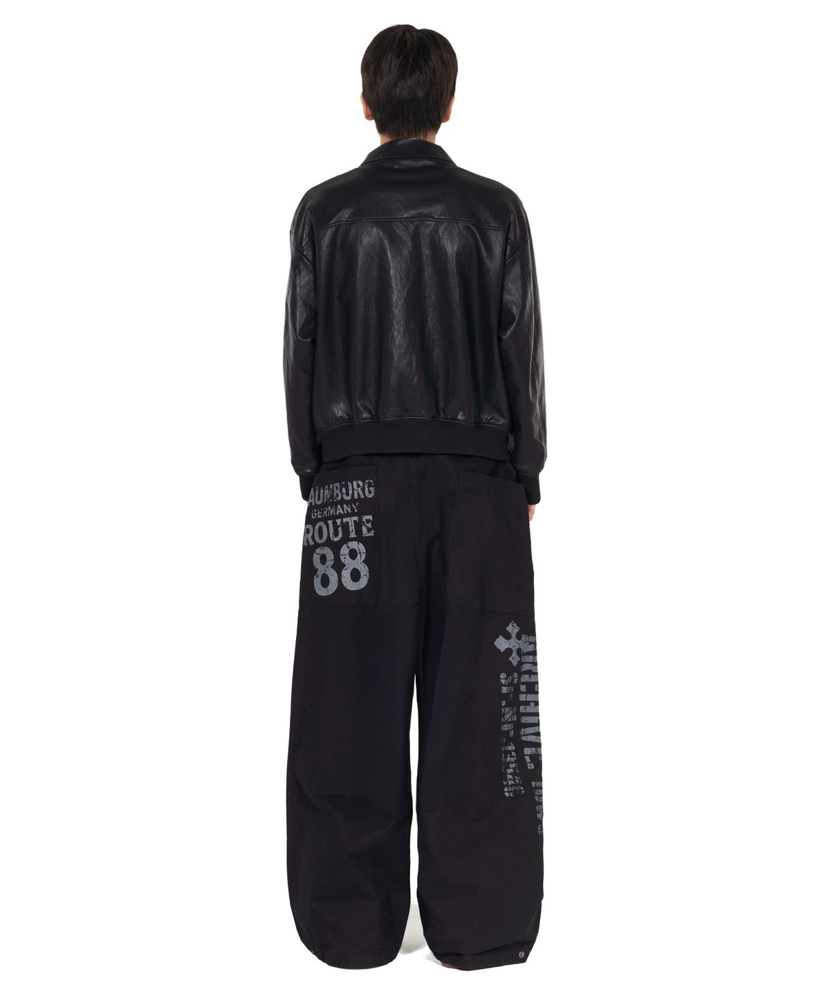 아이돈워너셀(IDWS) Route Print Balloon Pants Black