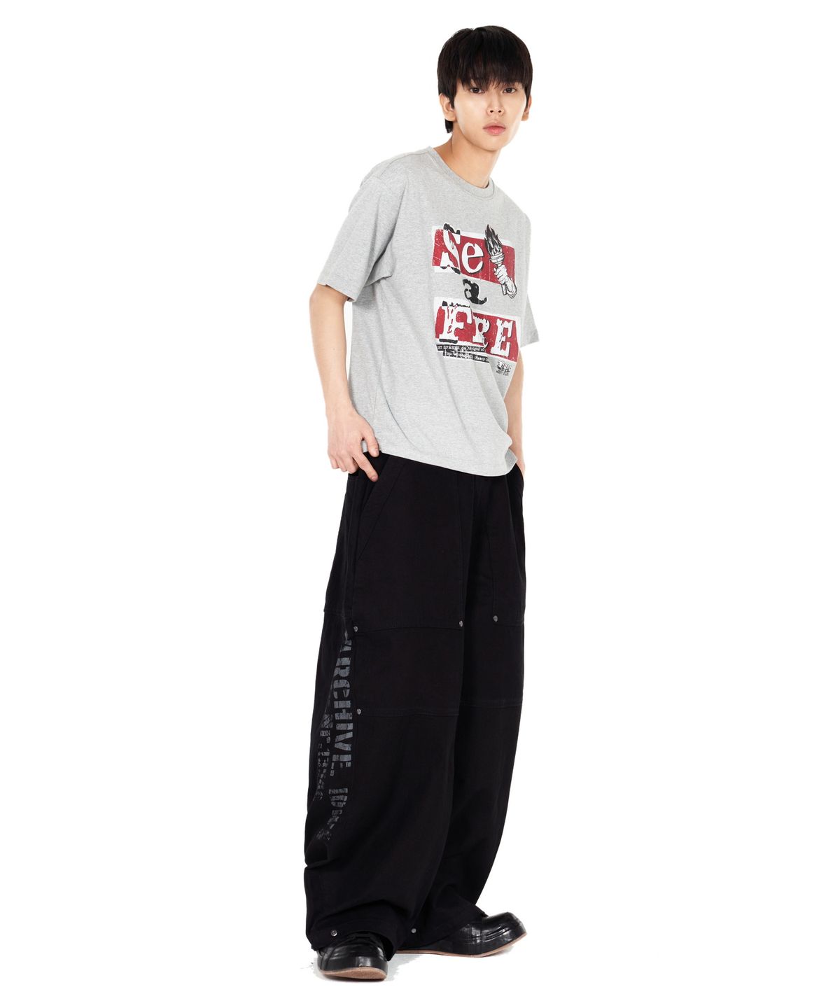 아이돈워너셀(IDWS) Route Print Balloon Pants Black