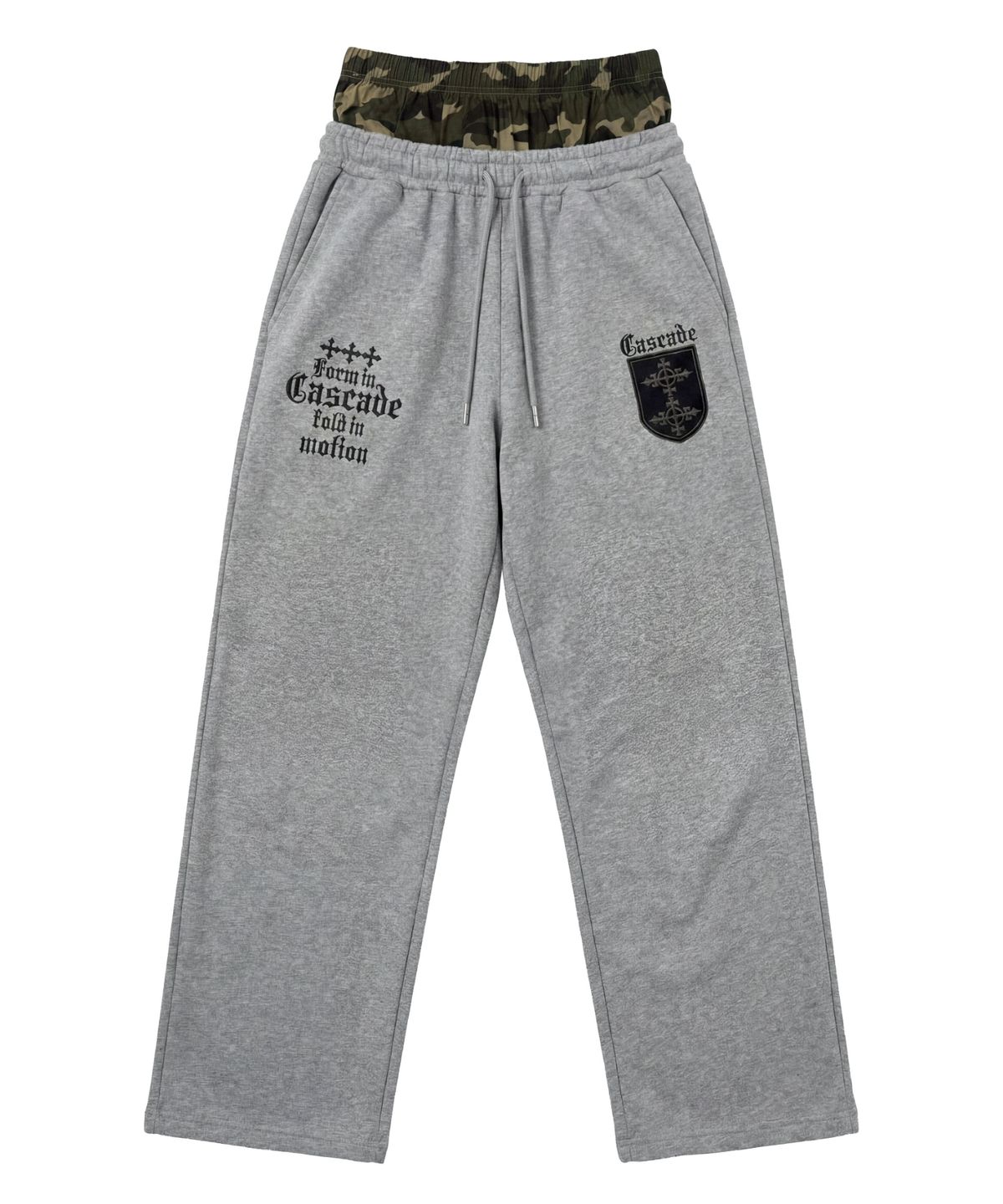 아이돈워너셀(IDWS) Cross Layered Sweat Pants Gray