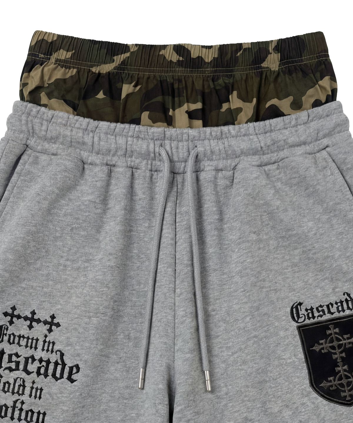 아이돈워너셀(IDWS) Cross Layered Sweat Pants Gray