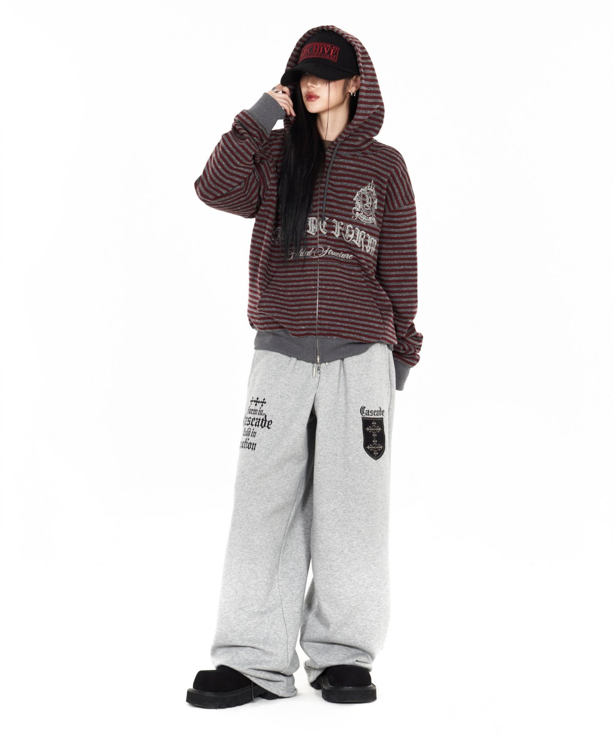 아이돈워너셀(IDWS) Cross Layered Sweat Pants Gray