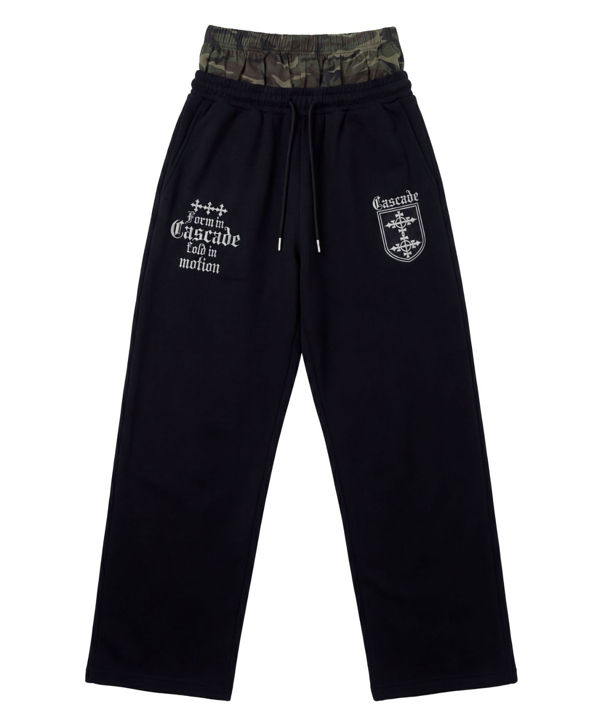 아이돈워너셀(IDWS) Cross Layered Sweat Pants Black