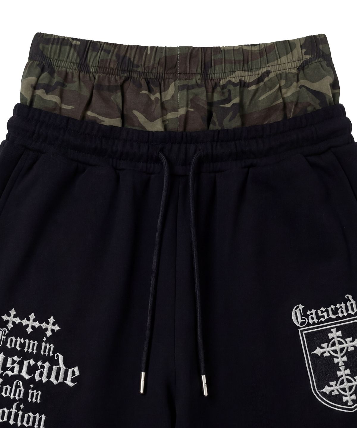 아이돈워너셀(IDWS) Cross Layered Sweat Pants Black