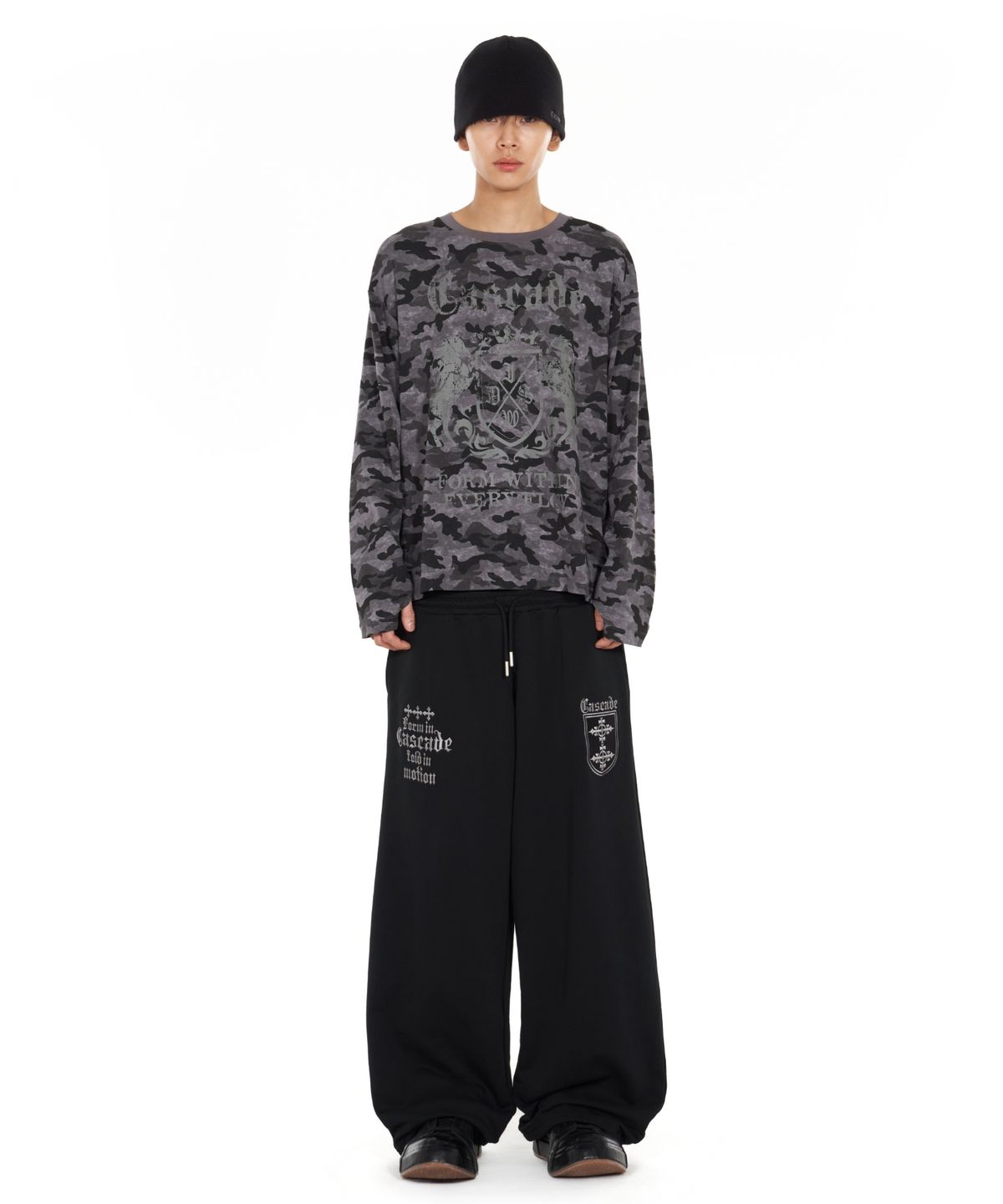 아이돈워너셀(IDWS) Cross Layered Sweat Pants Black