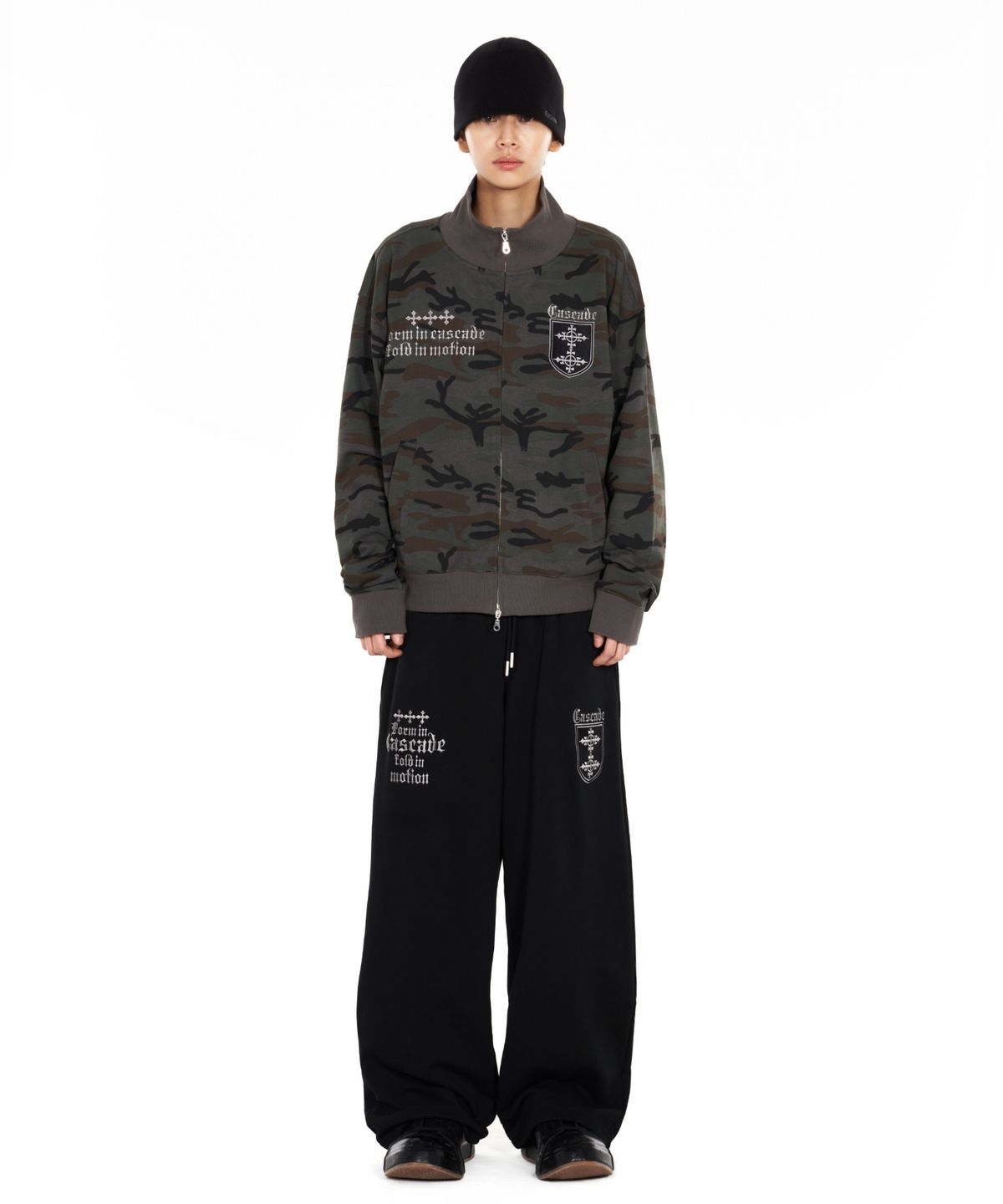 아이돈워너셀(IDWS) Cross Layered Sweat Pants Black