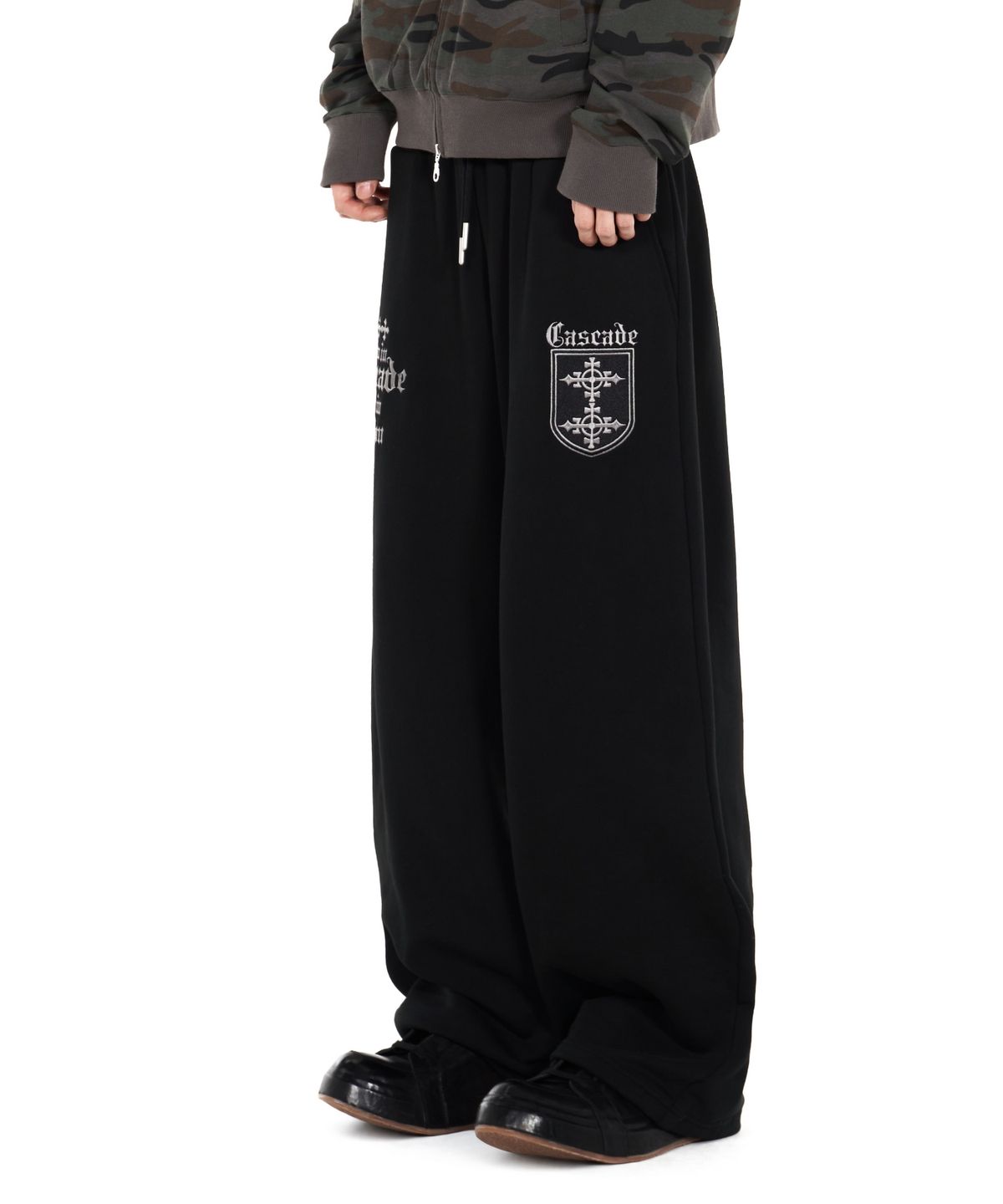 아이돈워너셀(IDWS) Cross Layered Sweat Pants Black