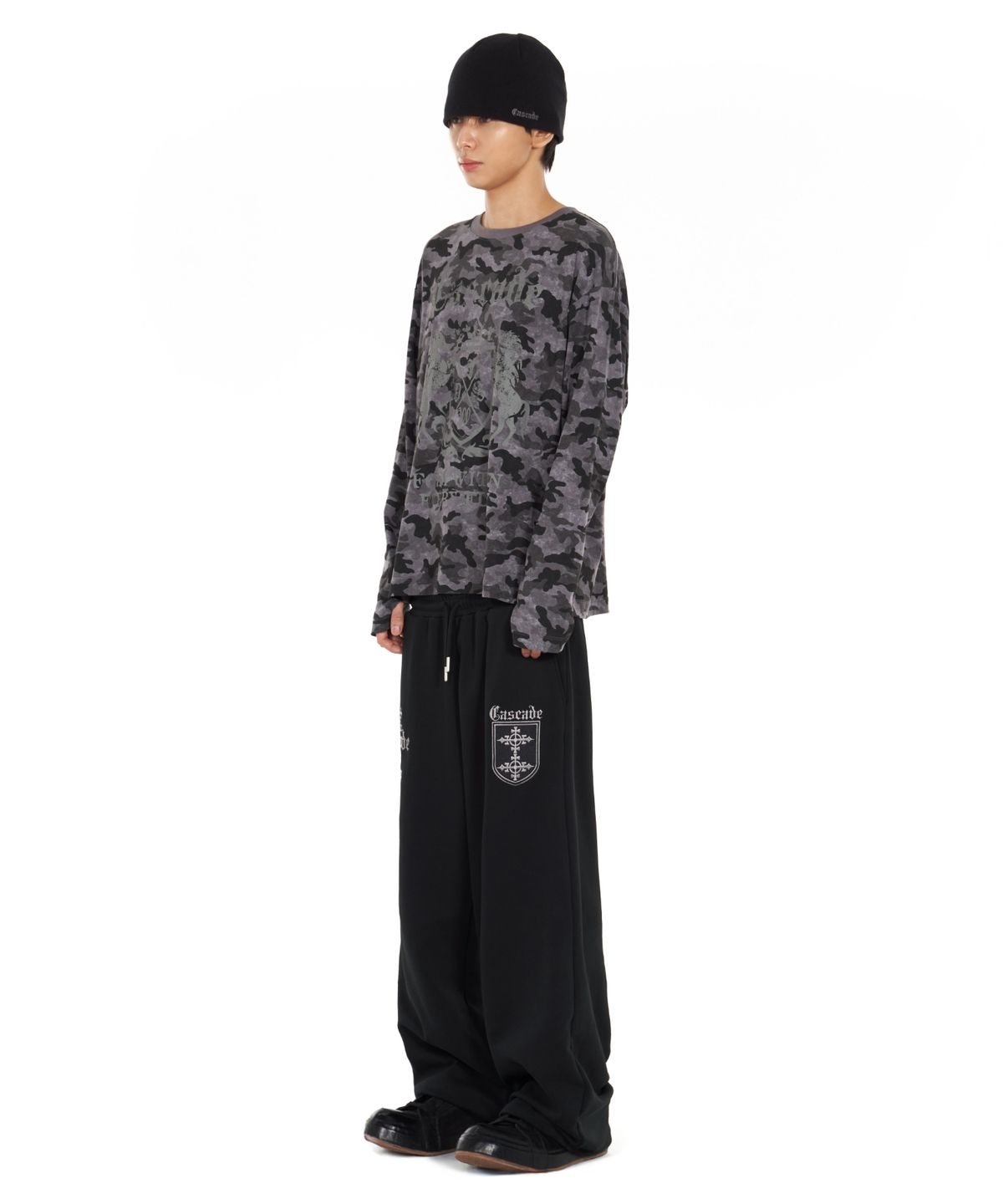 아이돈워너셀(IDWS) Cross Layered Sweat Pants Black