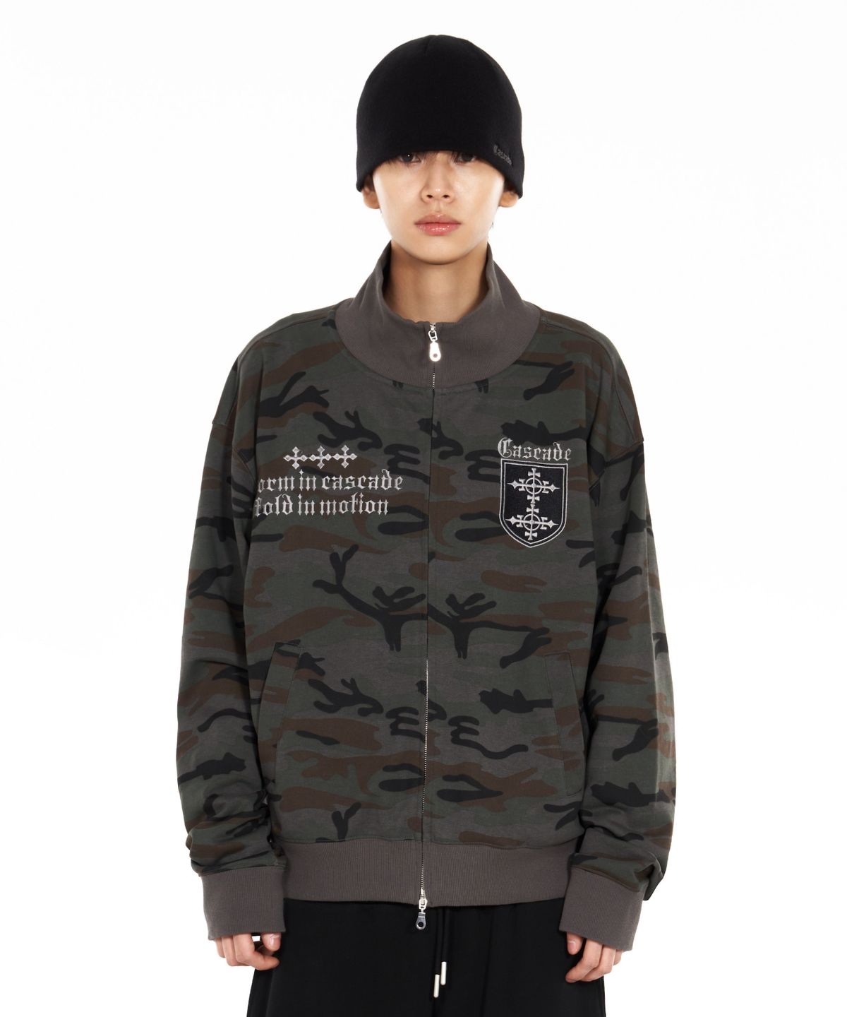 아이돈워너셀(IDWS) Cross Zip Up Jersey Dark Multi
