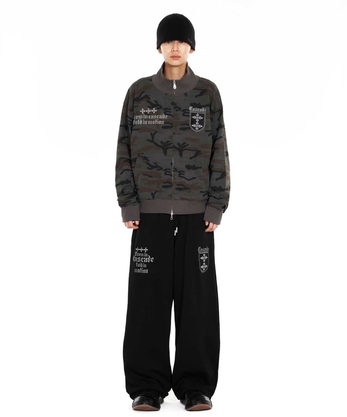 아이돈워너셀(IDWS) Cross Zip Up Jersey Dark Multi
