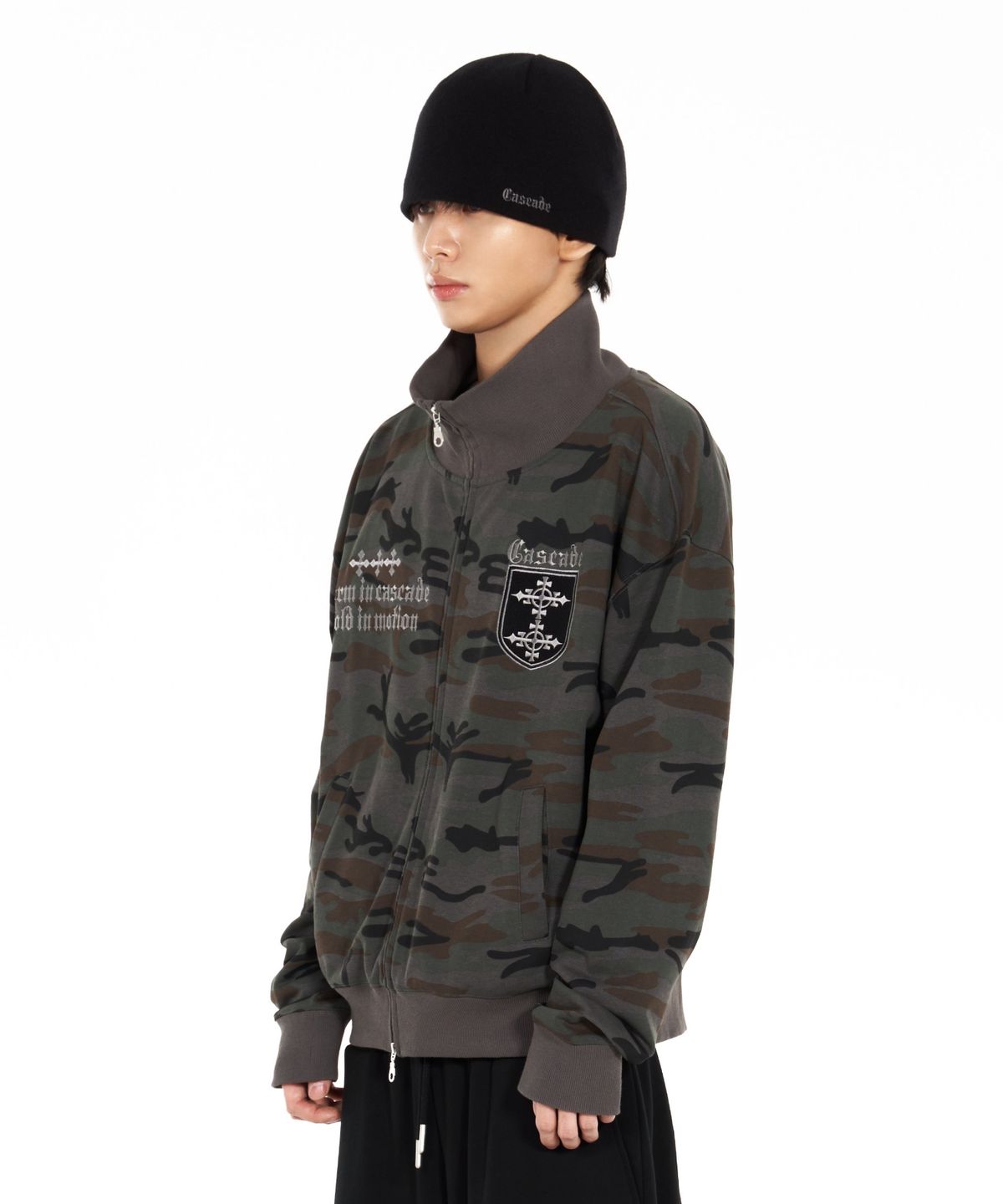 아이돈워너셀(IDWS) Cross Zip Up Jersey Dark Multi