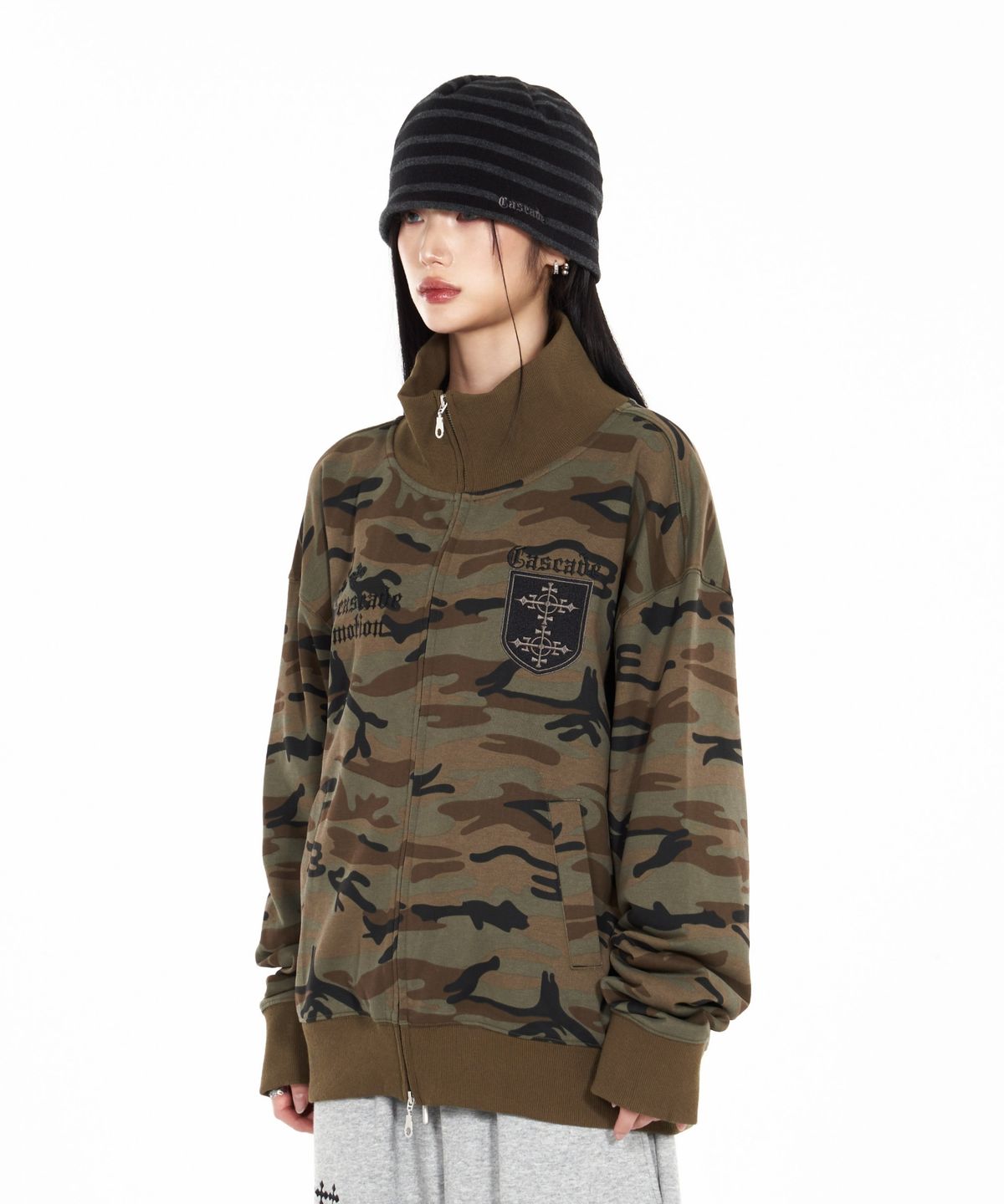 아이돈워너셀(IDWS) Cross Zip Up Jersey Light Multi