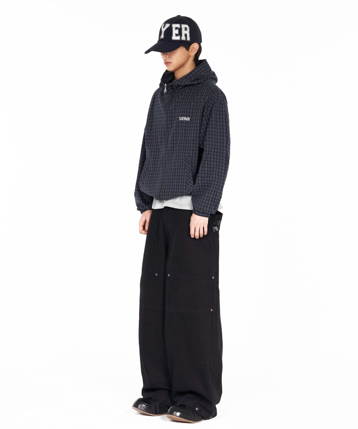 아이돈워너셀(IDWS) Vortex Check Windbreaker Navy