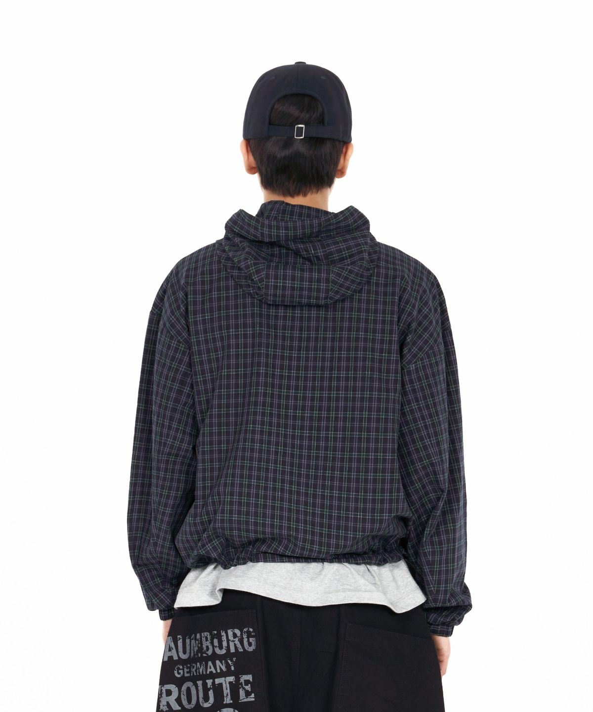 아이돈워너셀(IDWS) Vortex Check Windbreaker Navy