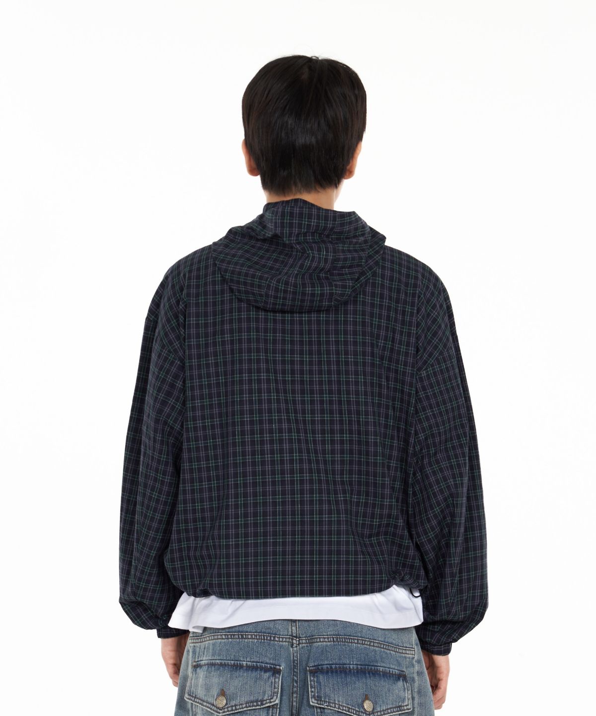 아이돈워너셀(IDWS) Vortex Check Windbreaker Navy
