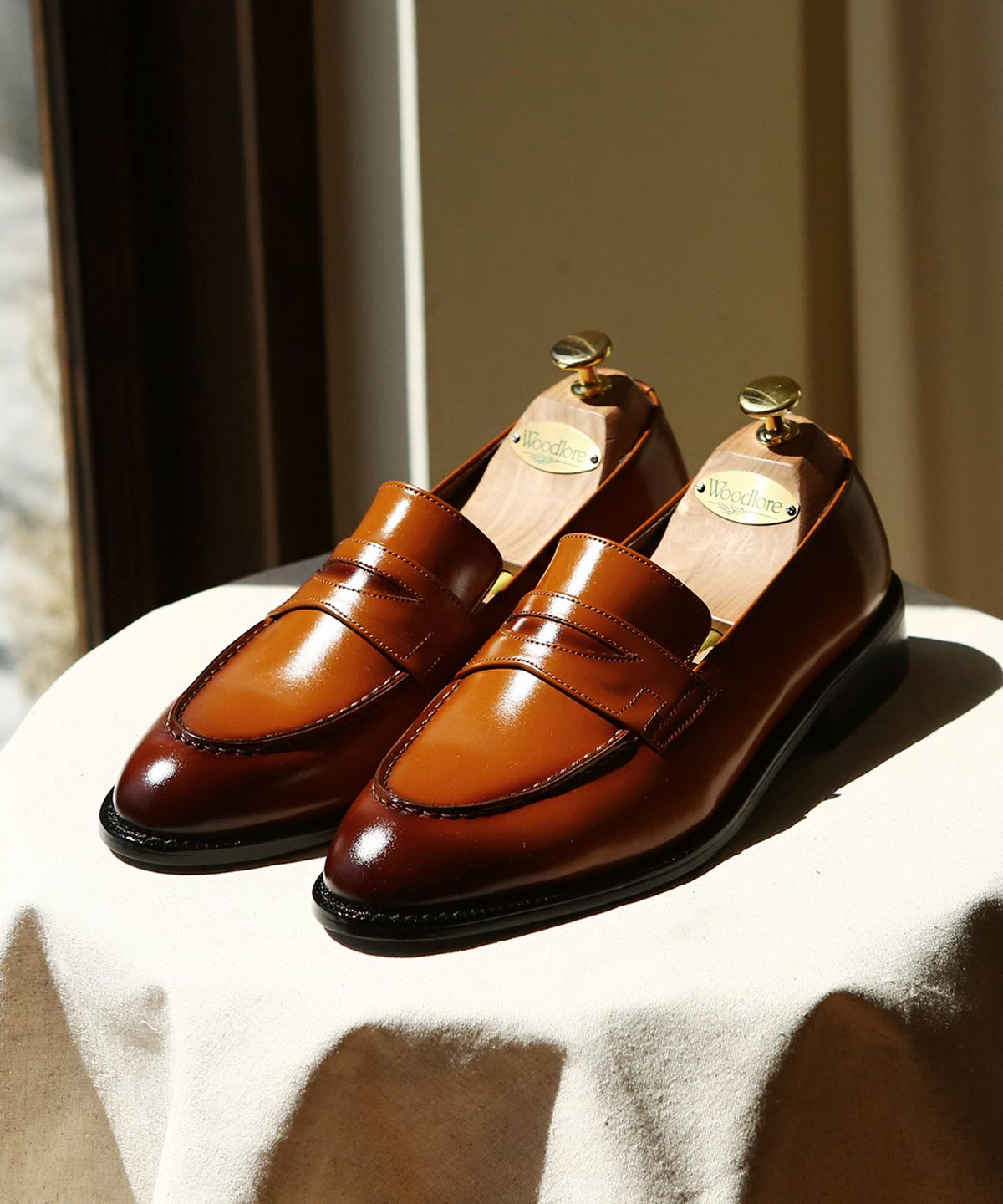 커스텀무드(CUSTOMMOOD) 히로 소가죽 페니로퍼(Light brown)
