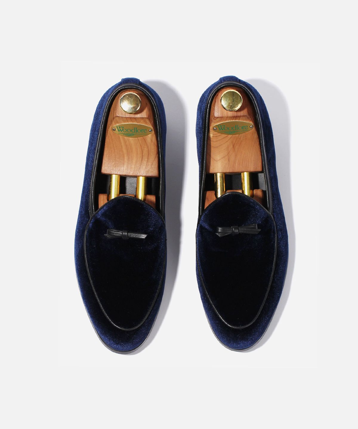 커스텀무드(CUSTOMMOOD) 더윅 벨벳 리본 로퍼(Navy)